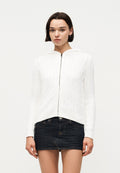 CABLE FULL ZIP HOODIE - Cardigan - new off white