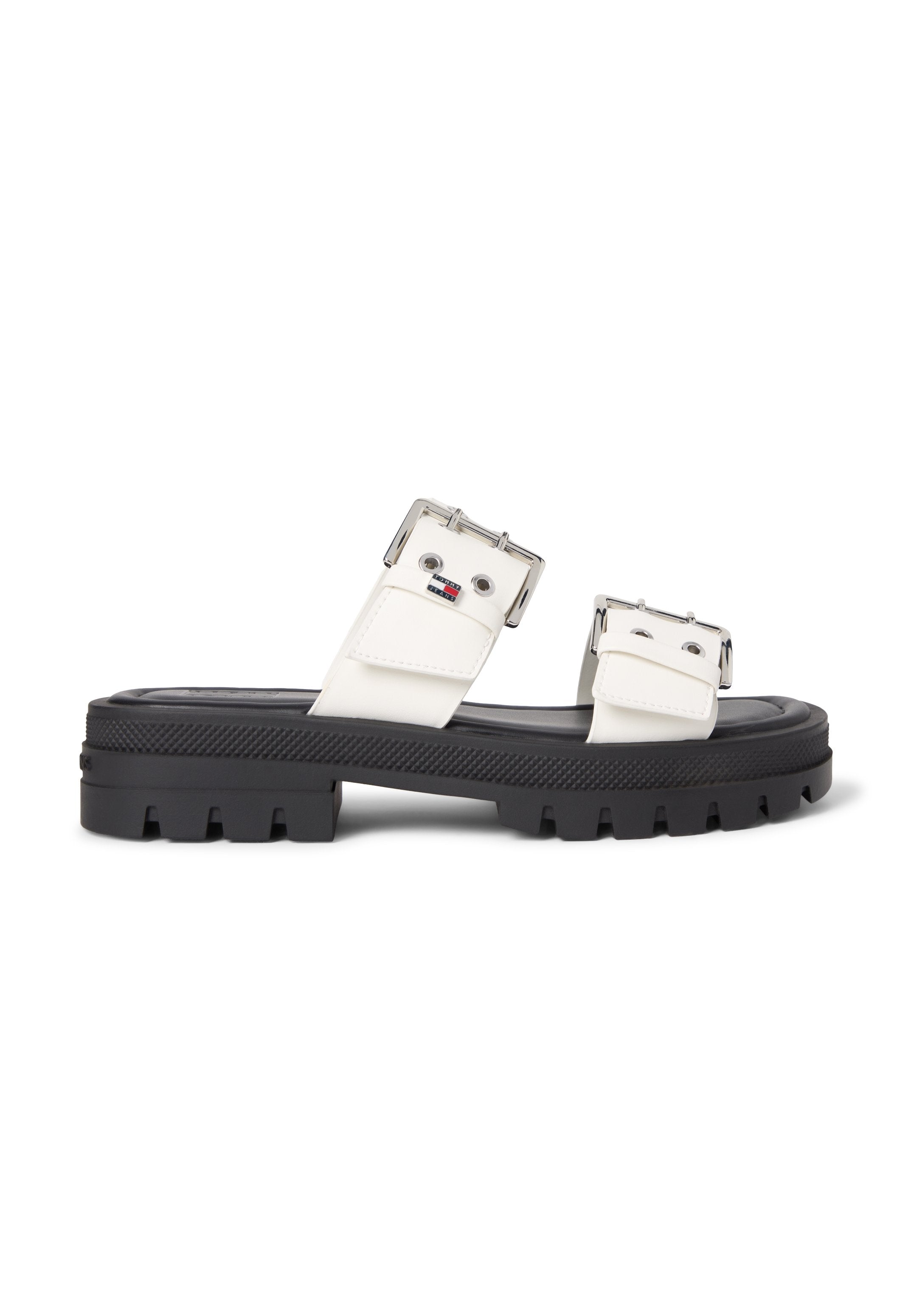 CHUNKY CLEAT DOUBLE BUCKLE SANDALS - Sandals - ivory