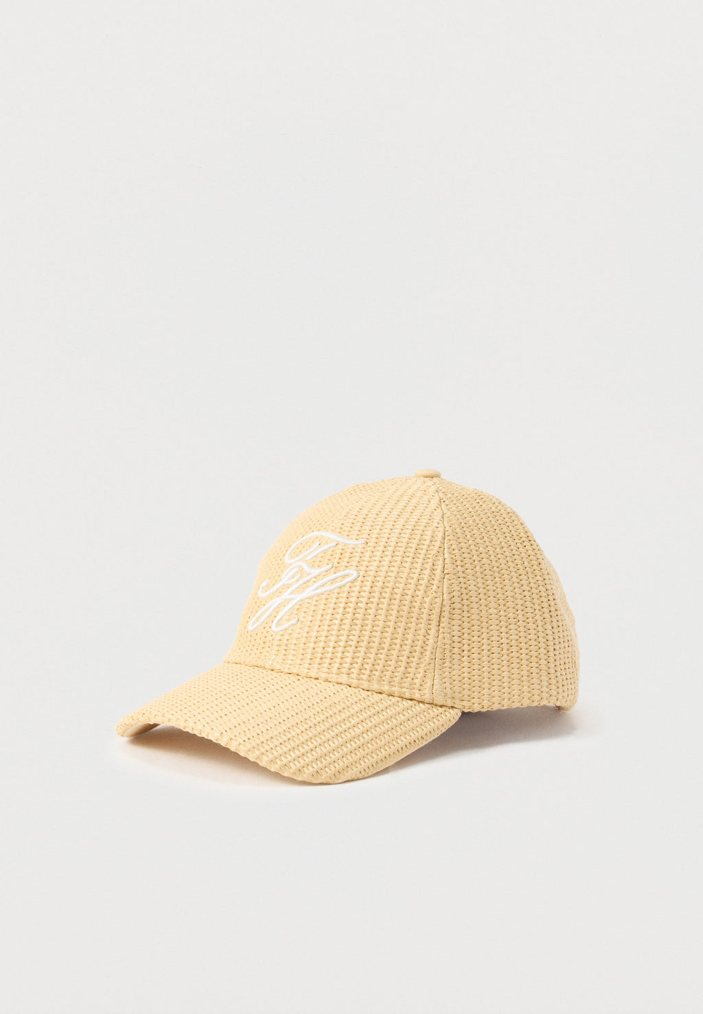 LOGO EMBROIDERY RAFFIA BASEBALL CAP - Cap - neutral raffia