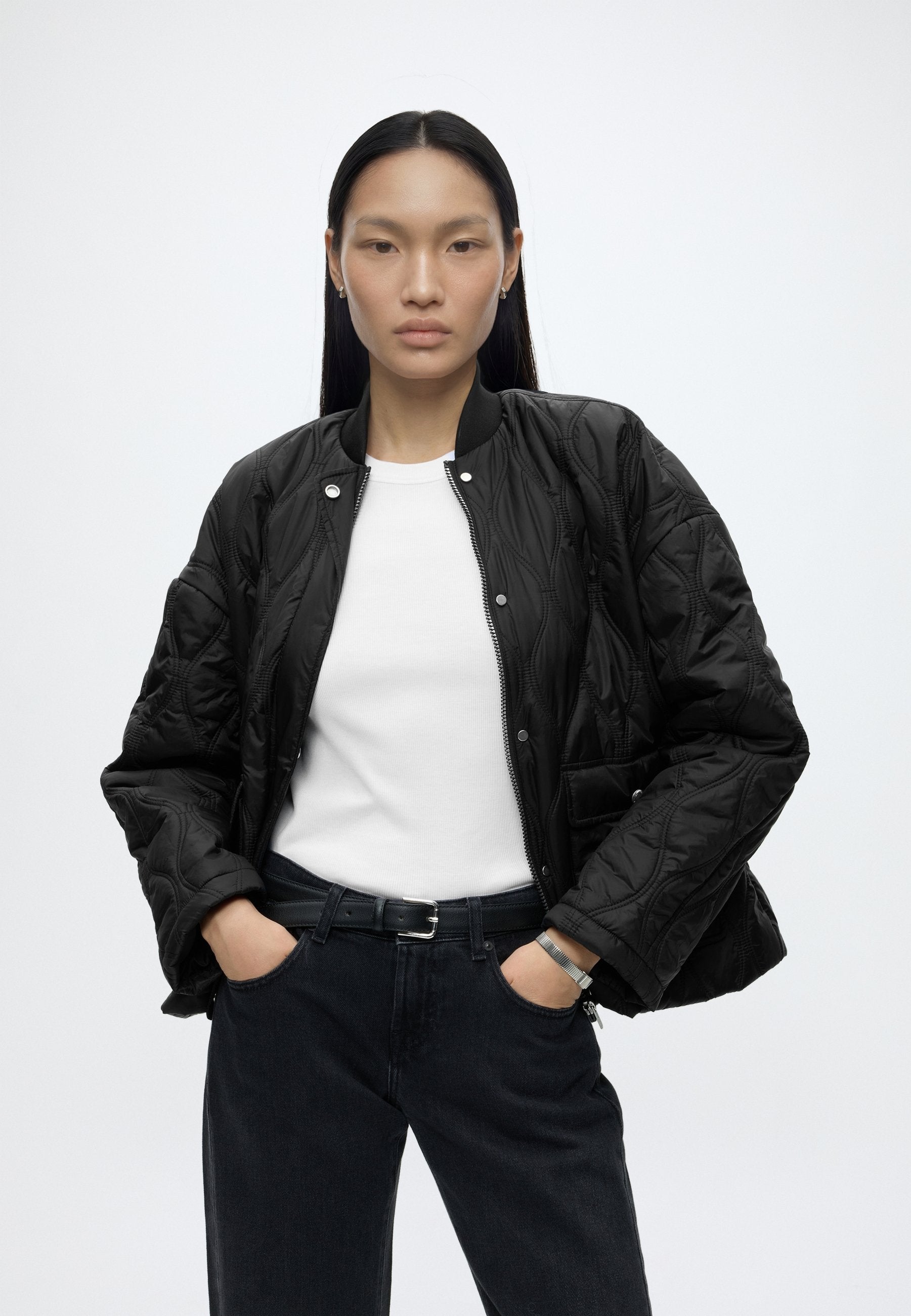 LIGHT QUILTED JACKET - Light jacket - black