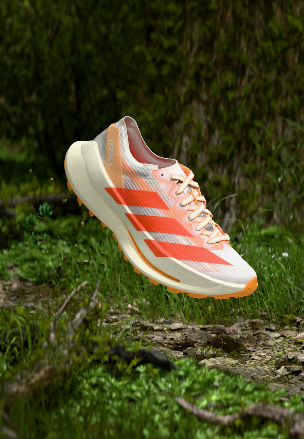 AGRAVIC SPEED ULTRA 2 - Trail running shoes - footwear white/impact orange/reflective silver-coloured