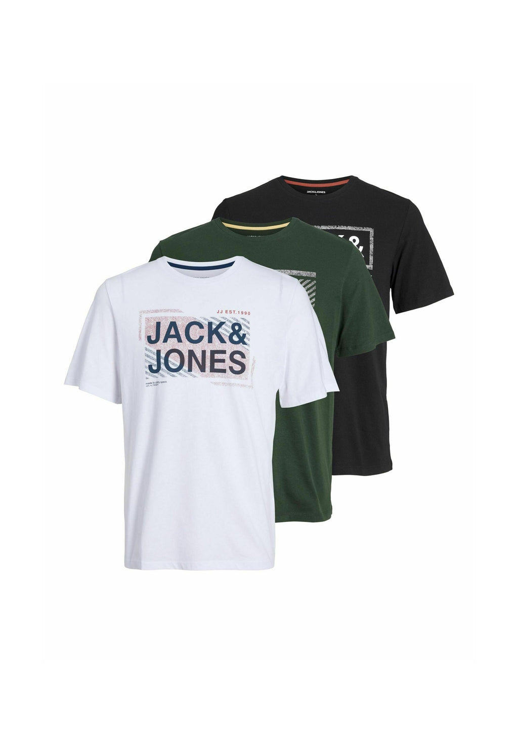 3-pack Printed - Print T-shirt - black