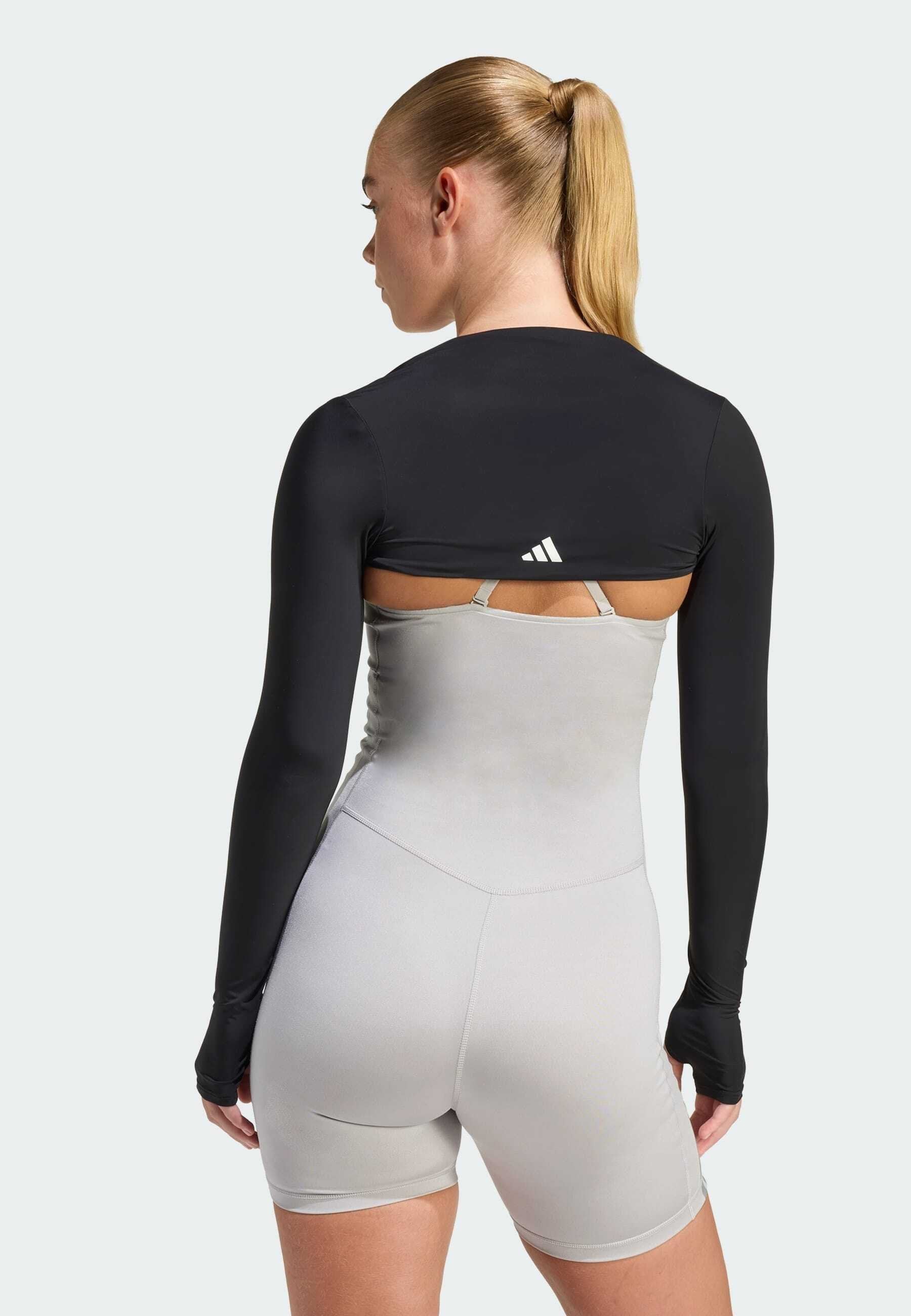 POWER ESSENTIALS WORKOUT CONTOUR SHRUG - Long sleeved top - black