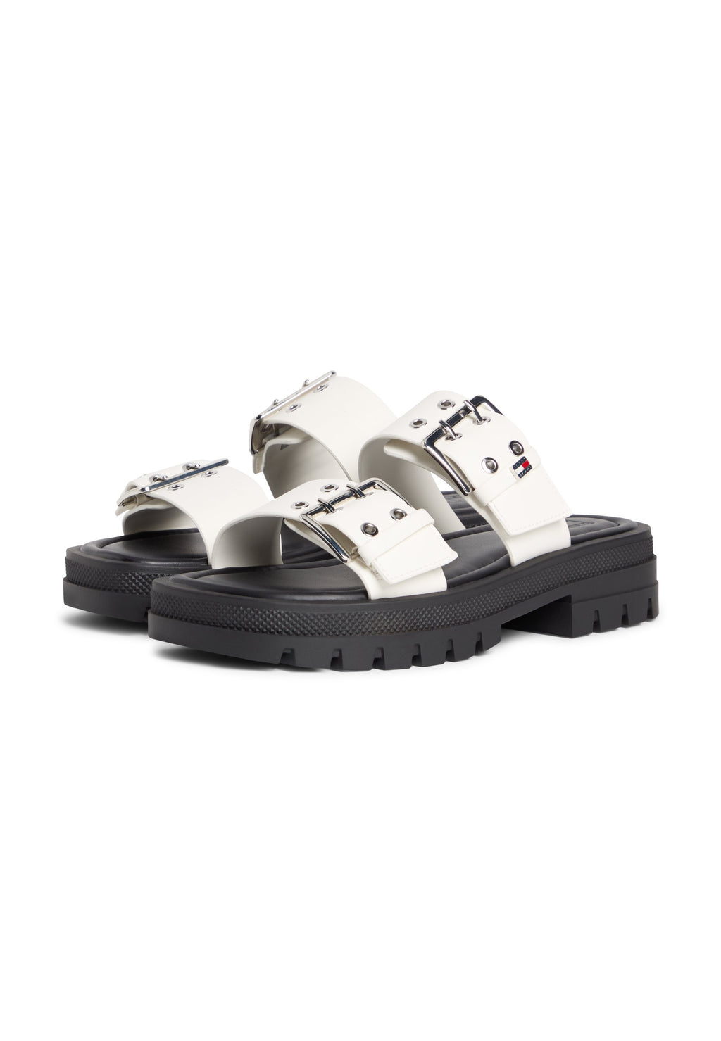 CHUNKY CLEAT DOUBLE BUCKLE SANDALS - Sandals - ivory