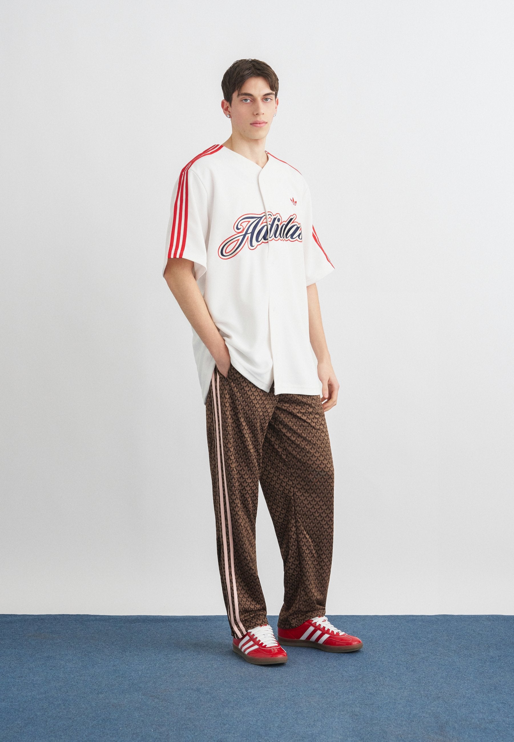 FIREBIRD MONOGRAM - Tracksuit bottoms - aurora coffee/earth strata/sandy pink