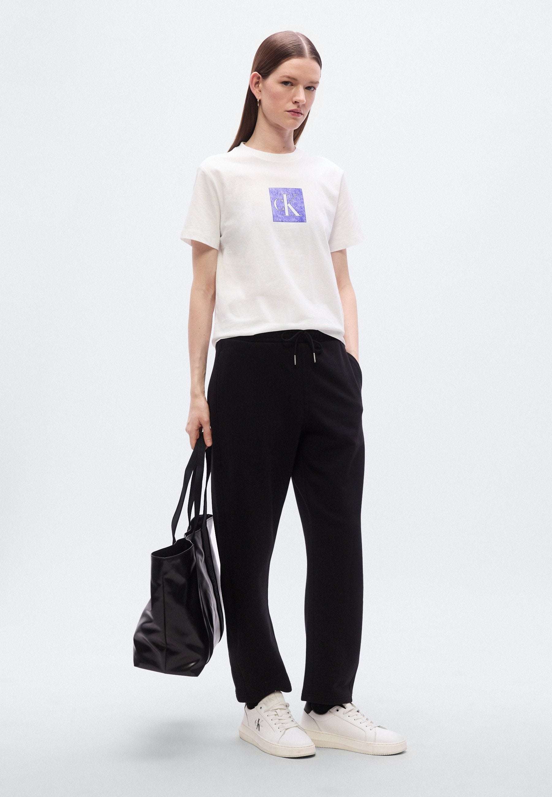 CLASSIC FIT MONOGRAM TEE - Print T-shirt - bright white