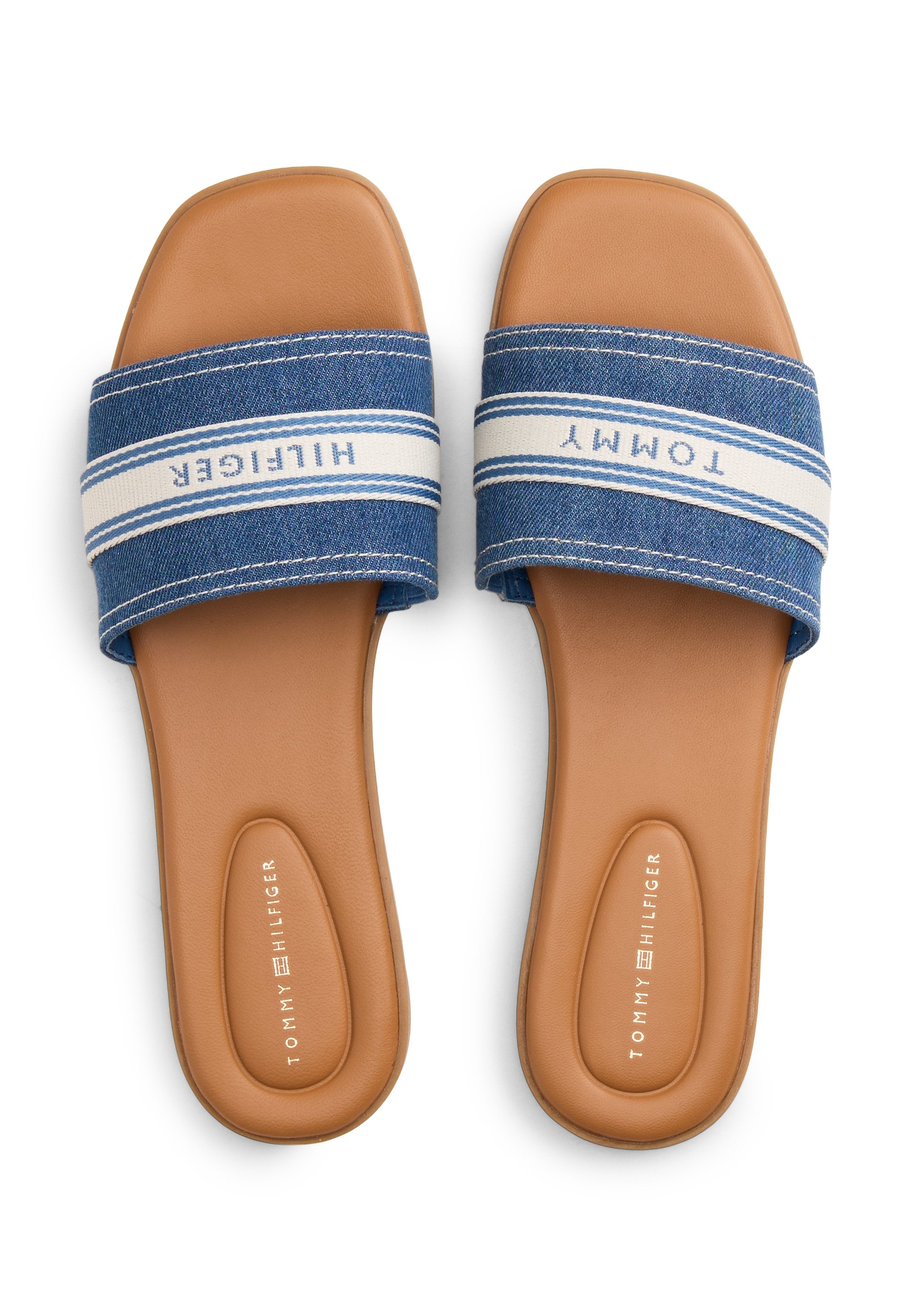 CANVAS DENIM WEBBING STRAP MULES - Mules - blue denim