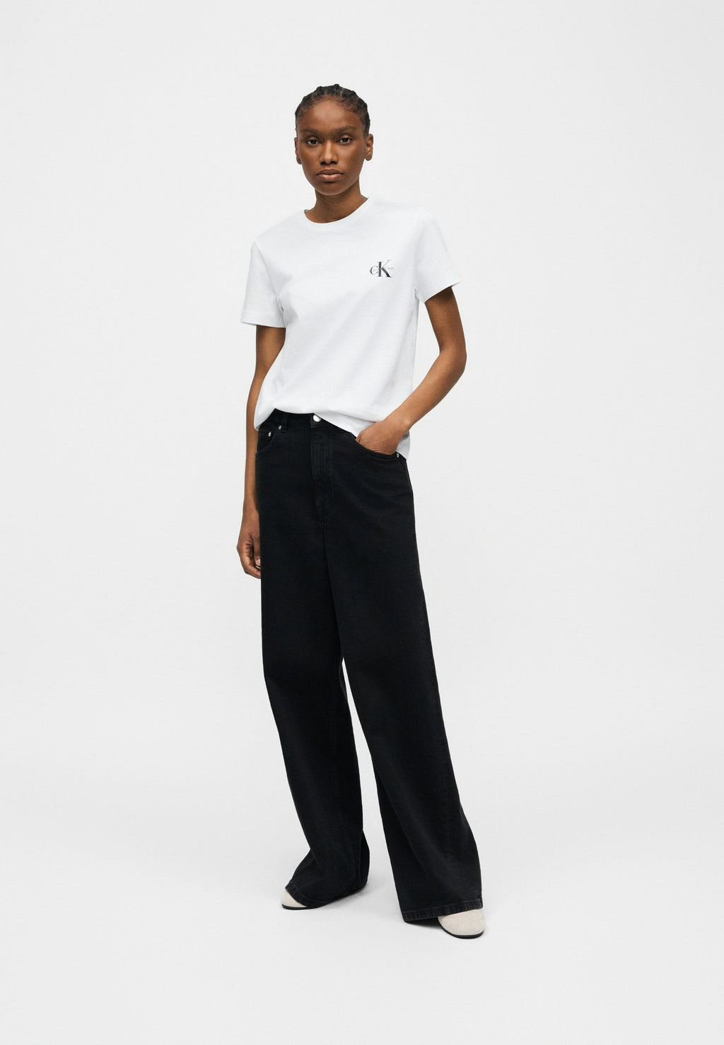 MONOLOGO TEE 2 PACK - Basic T-shirt - vanilla custard/white