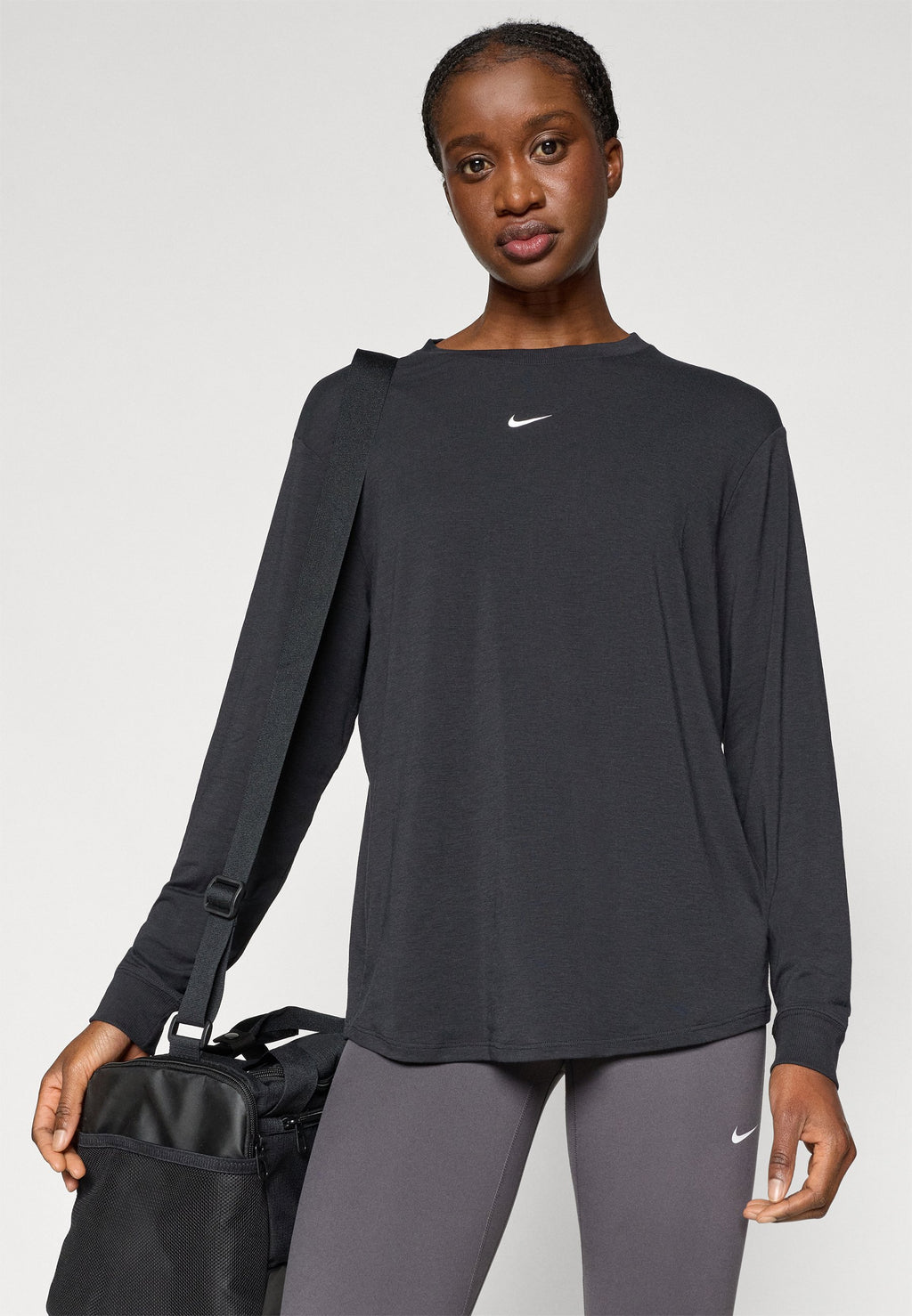 ONE RELAXED TOP - Long sleeved top - black/white