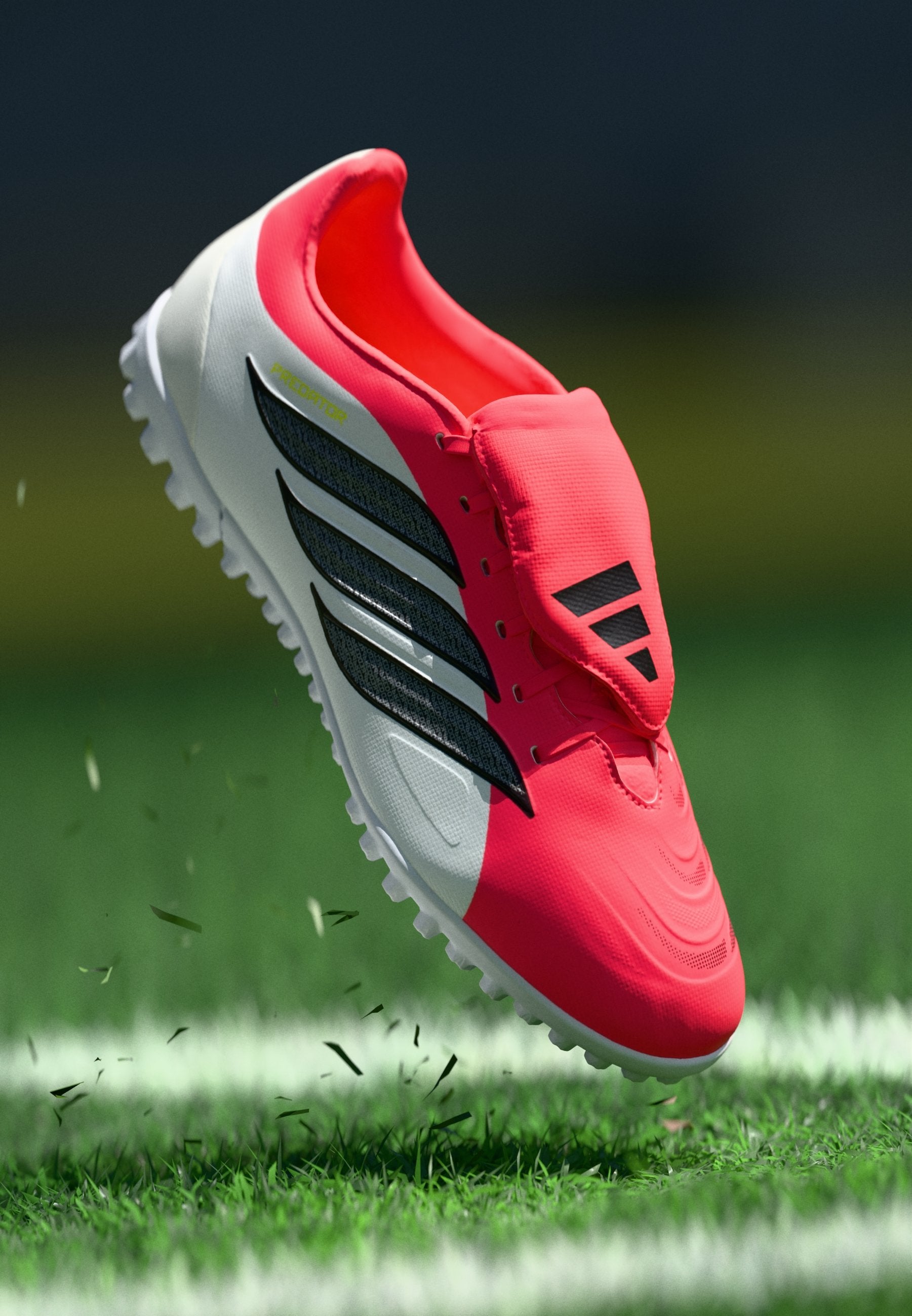 PREDATOR CLUB FOLD-OVER TONGUE  - Turf football boots - lucid red/core black/footwear white