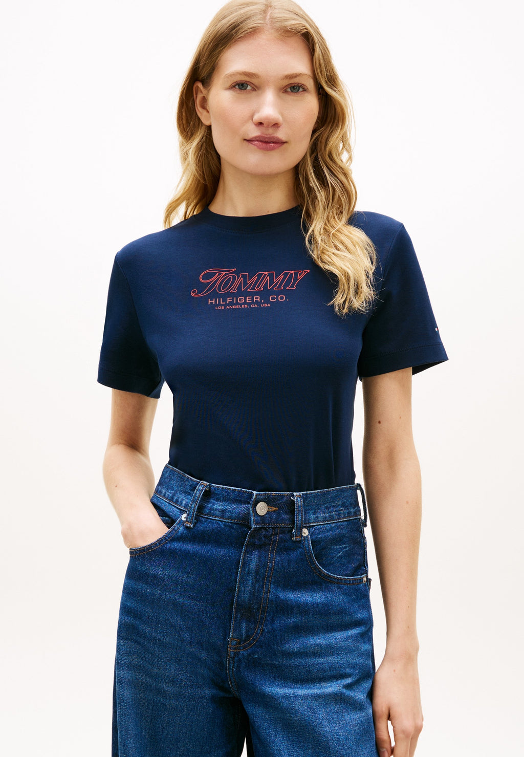 LOGO INTERLOCK KNIT T-SHIRT - Print T-shirt - dark night navy