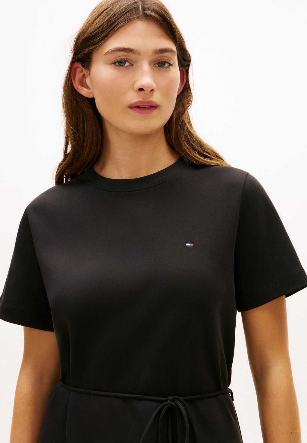 INTERLOCK KNIT MINI T-SHIRT DRESS - Jersey dress - black