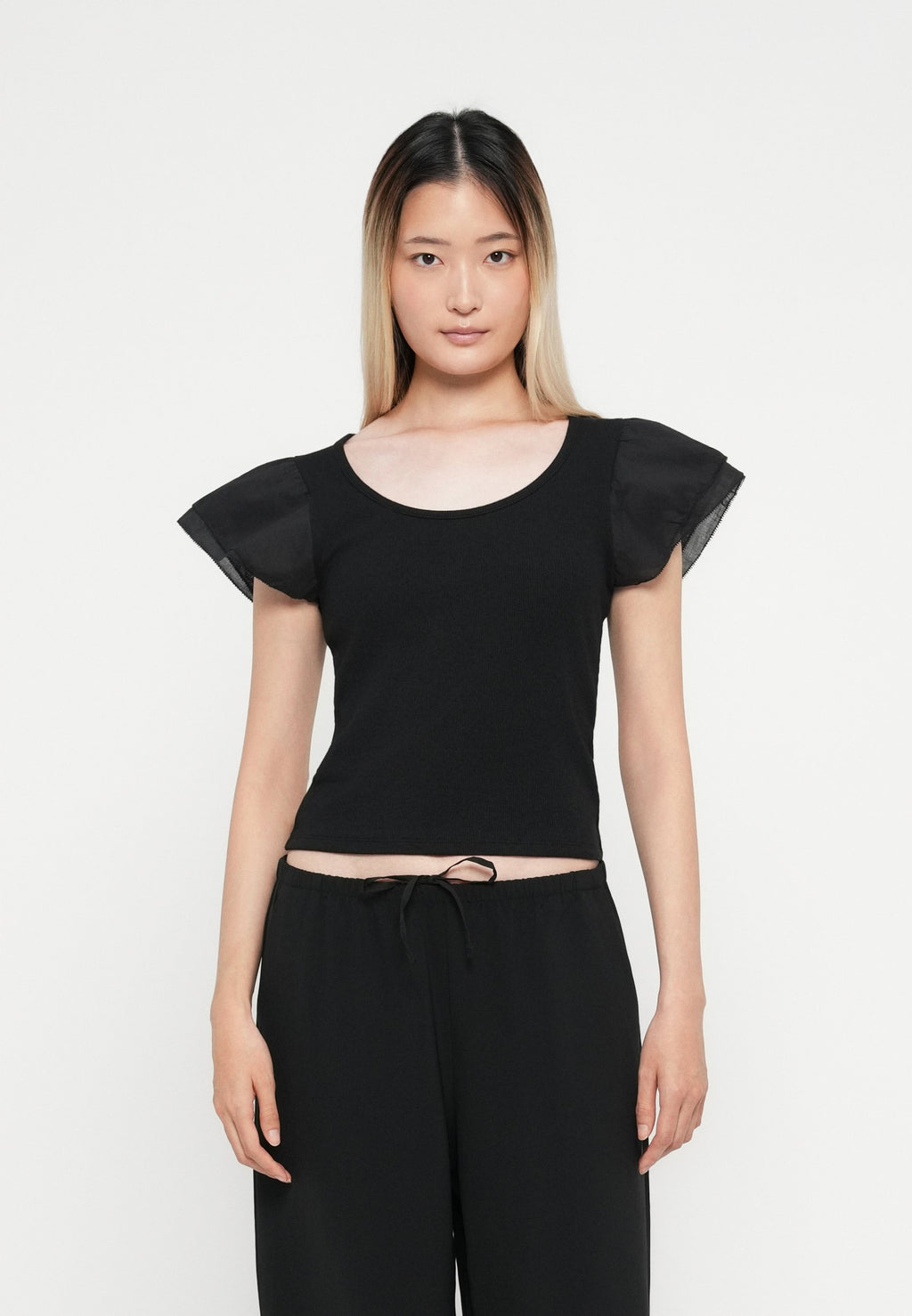 FLUTTER SCOOP - Print T-shirt - true black