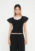 FLUTTER SCOOP - Print T-shirt - true black