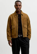 Leather jacket - cognac