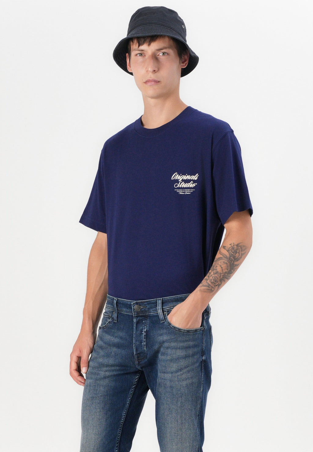 Slim fit JJIGLENN JJORIGINAL CB 820 NOOS - Relaxed fit jeans - blue denim