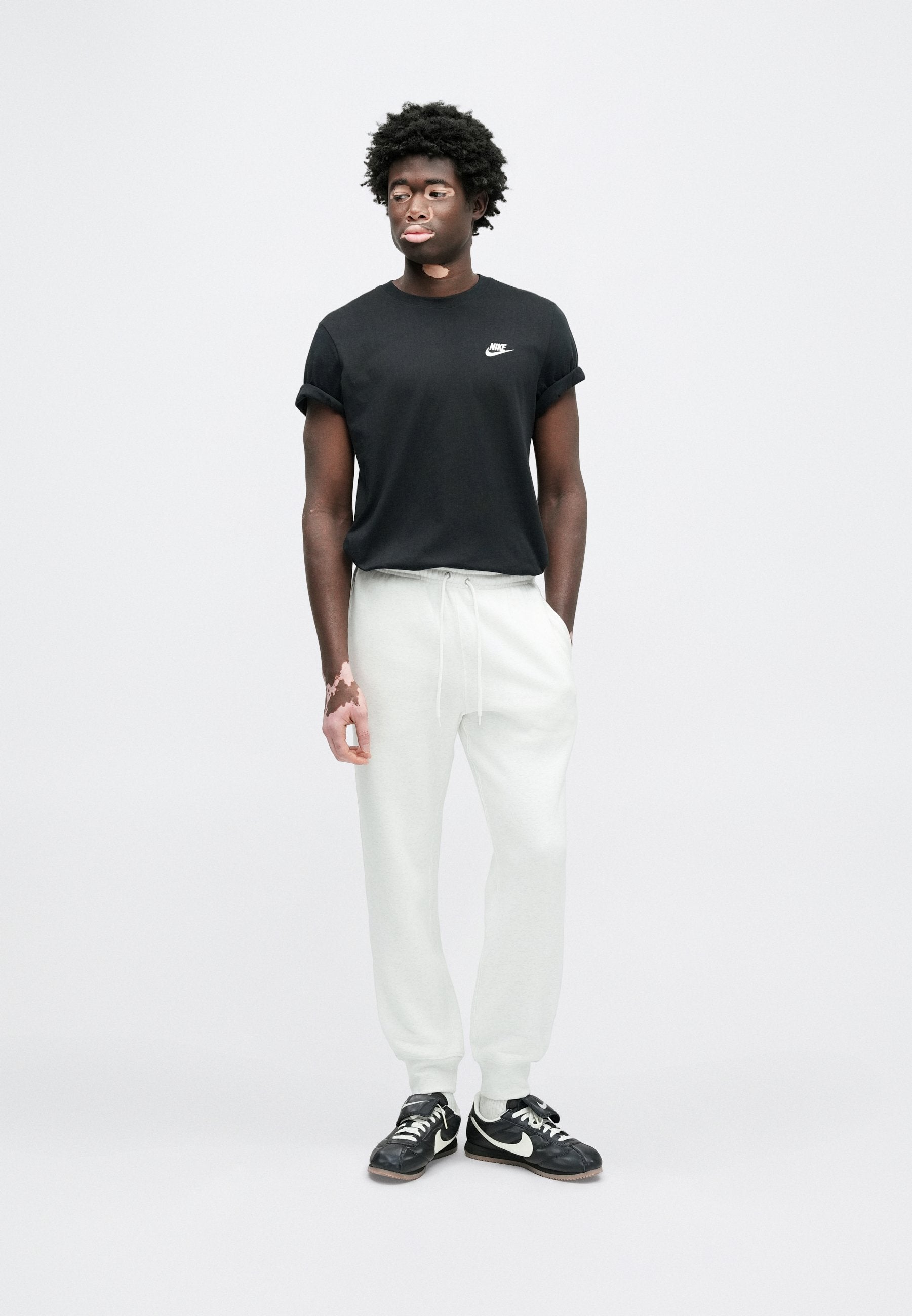 Tracksuit bottoms - birch heather/white