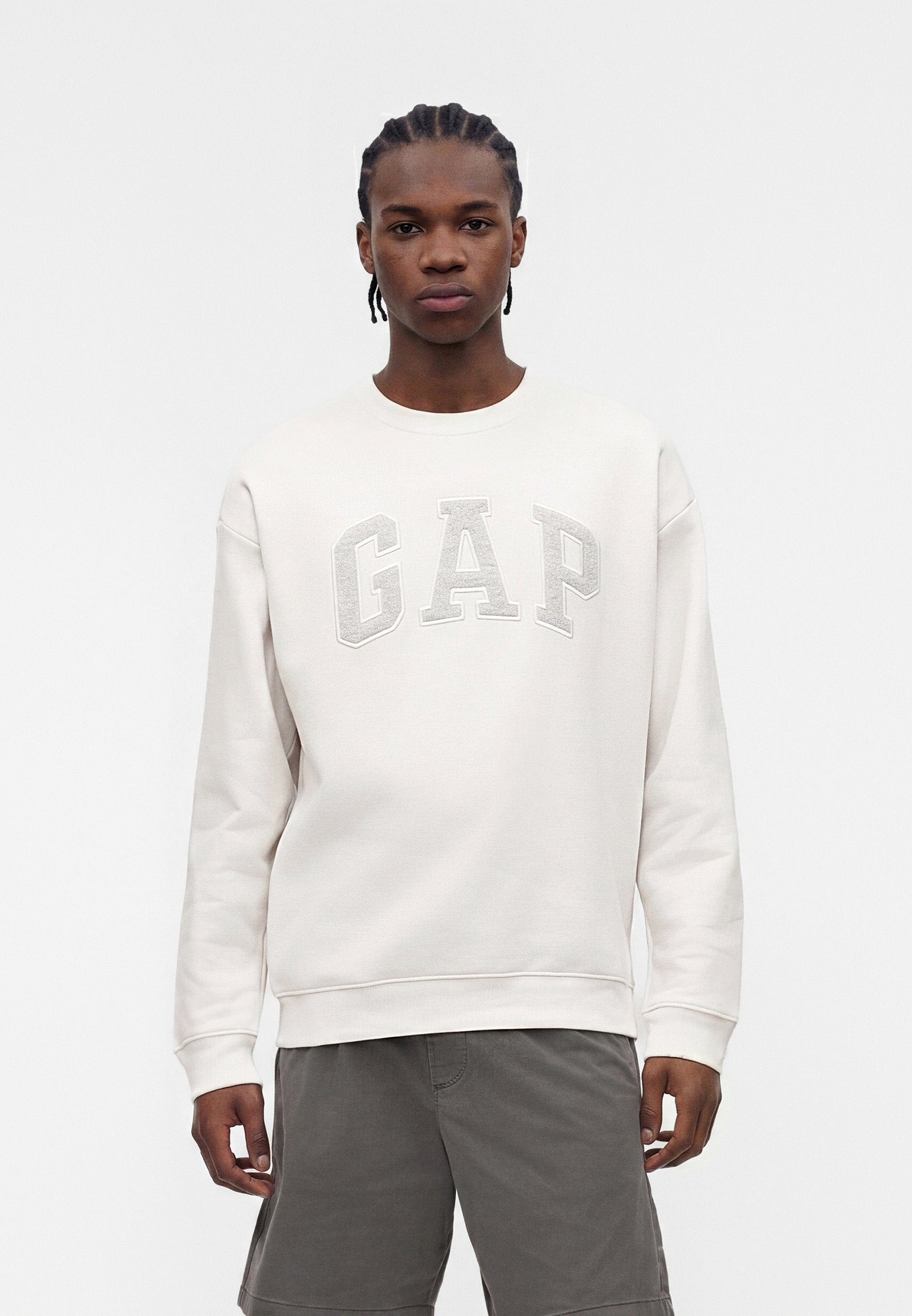 HERITAGE LOGO CREW SOLID - Sweatshirt - stone