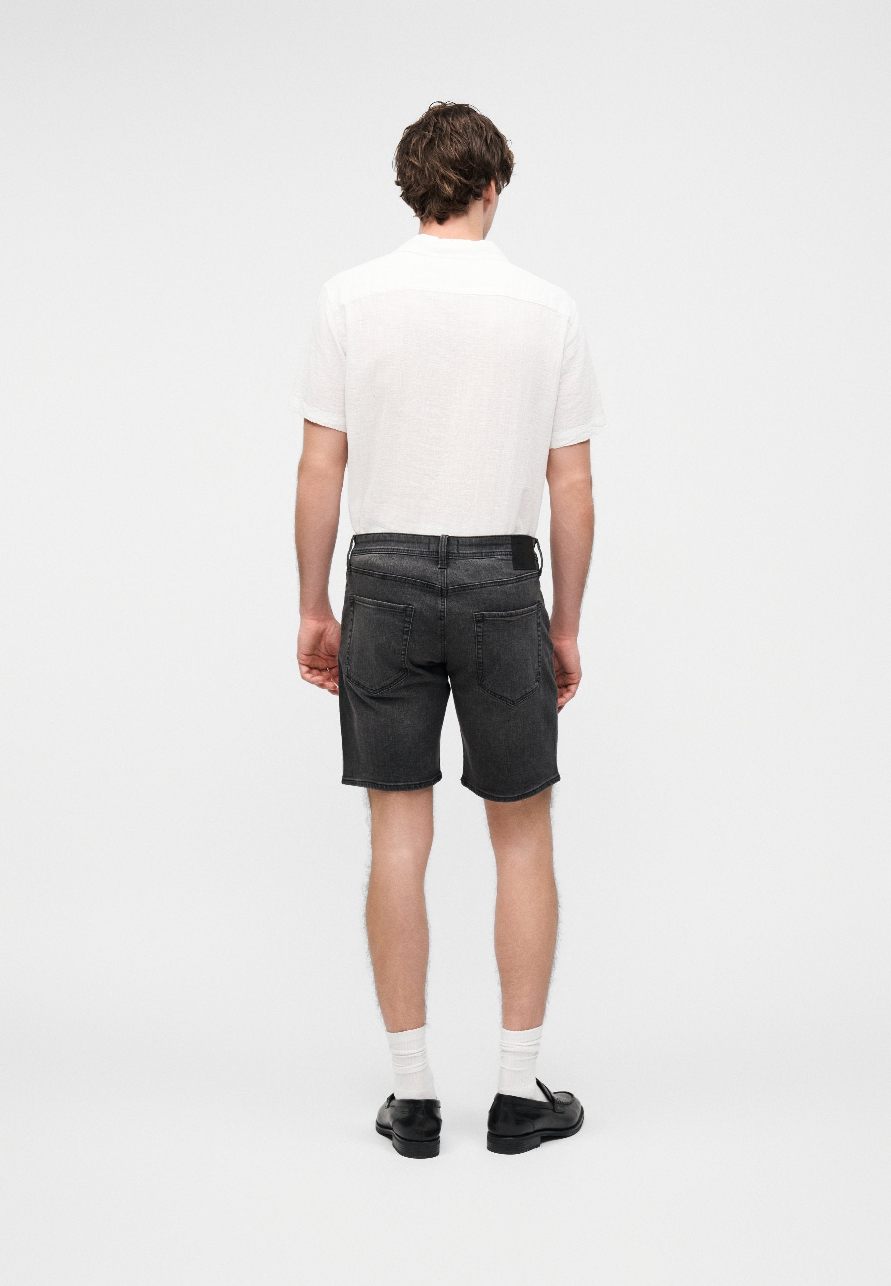 JJIRICK JJORIGINAL 2 PACK - Denim shorts - black denim/grey denim