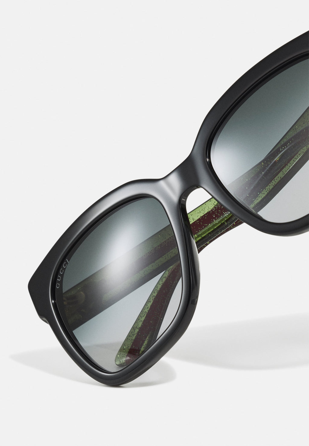 GG SQUARE ACETATE SUNGLASSES - Sunglasses - black/green/grey