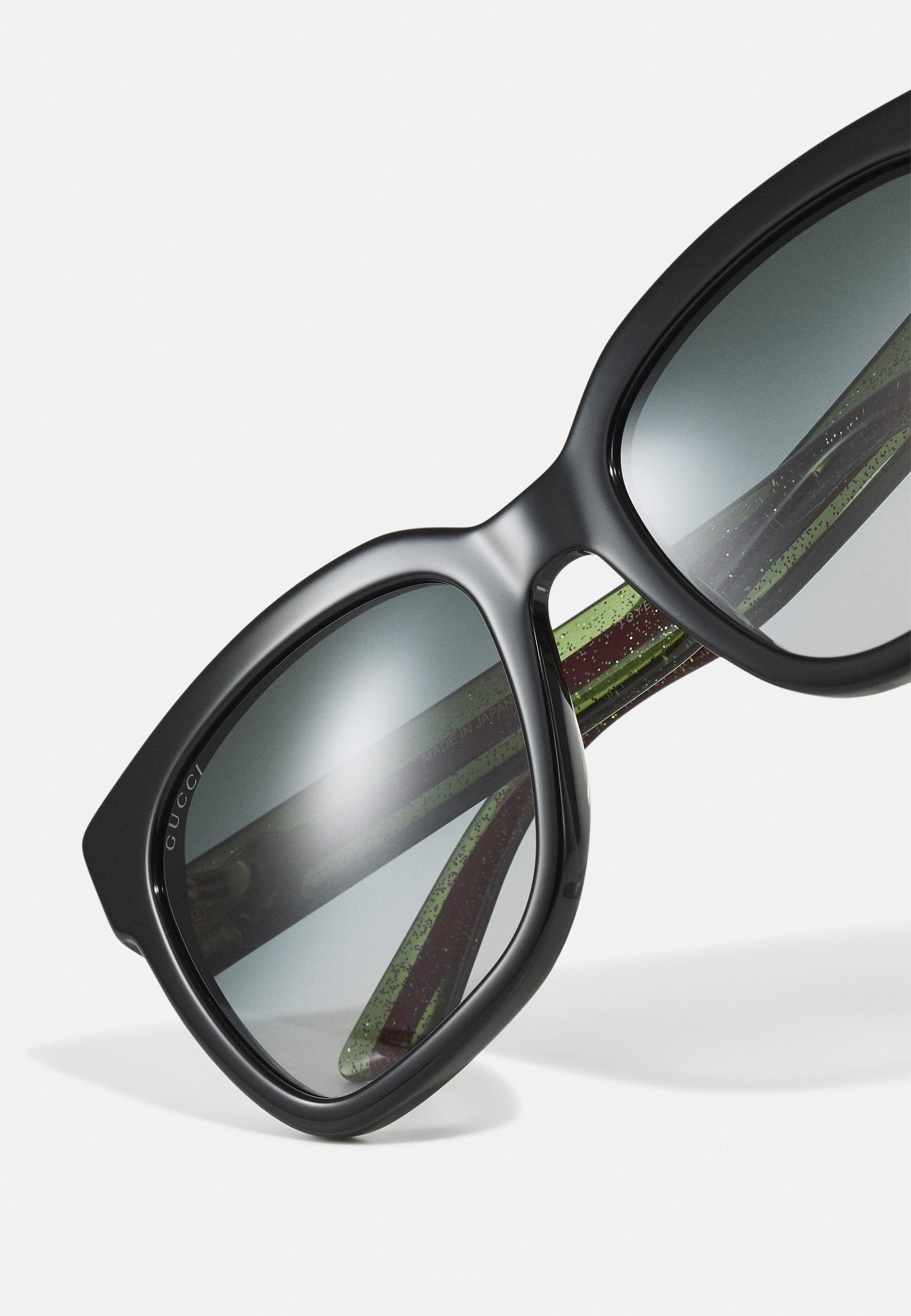 GG SQUARE ACETATE SUNGLASSES - Sunglasses - black/green/grey