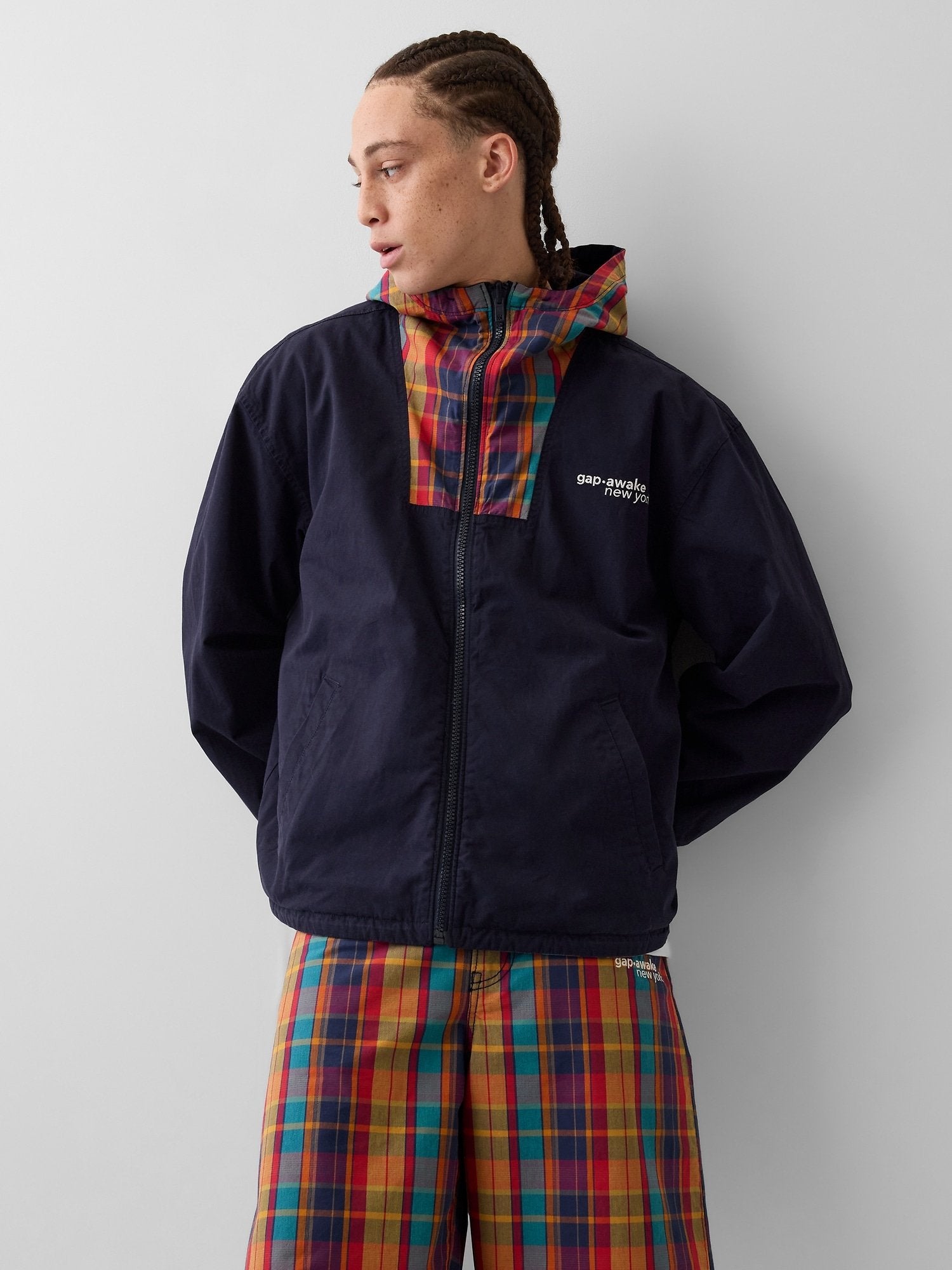 GAP AWAKE NY OVERSIZED REVERSIBLE CANVAS JACKET - Summer jacket - green multi