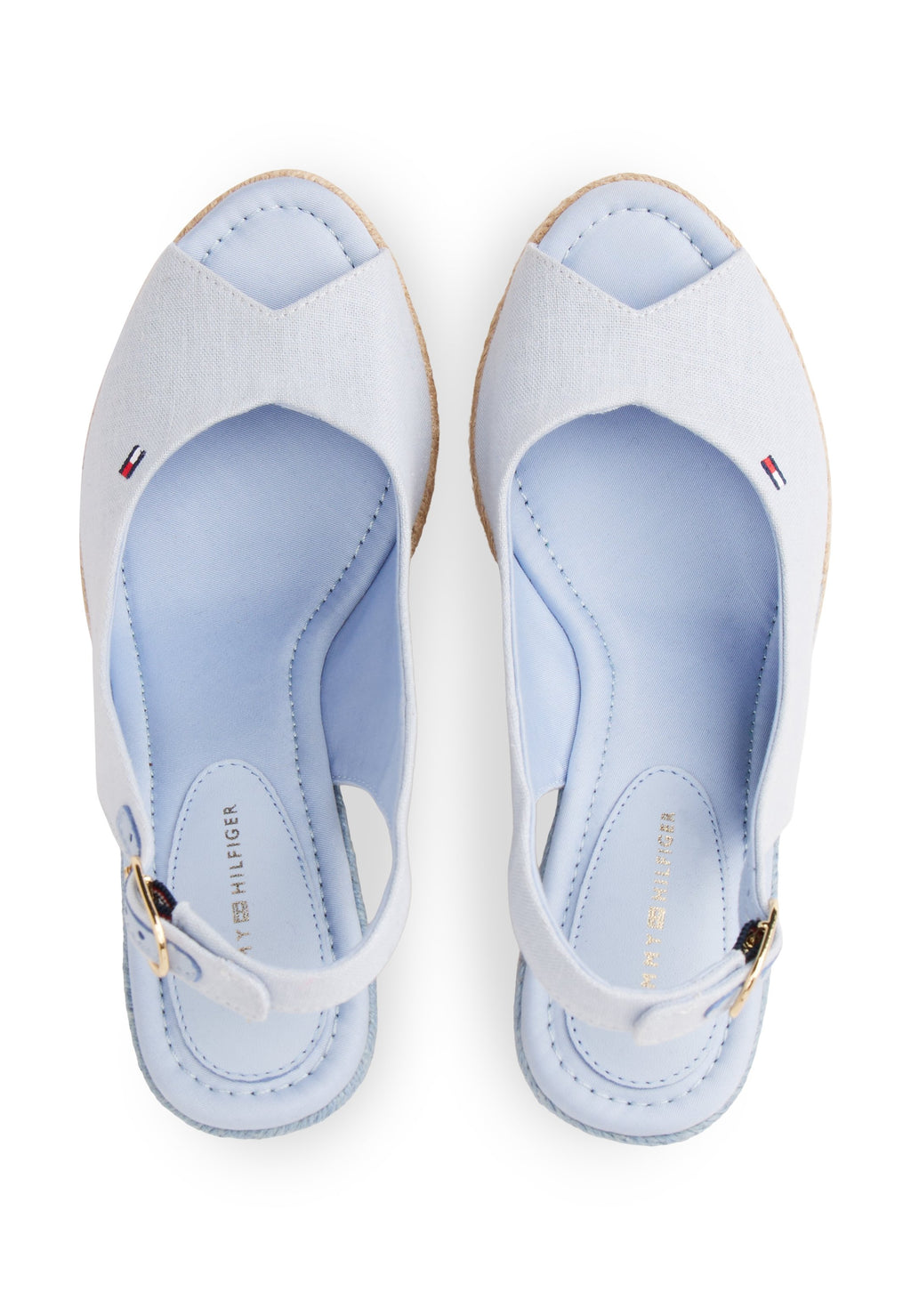 HEMP SLINGBACK WEDGE ESPADRILLES - Platform sandals - breezy blue