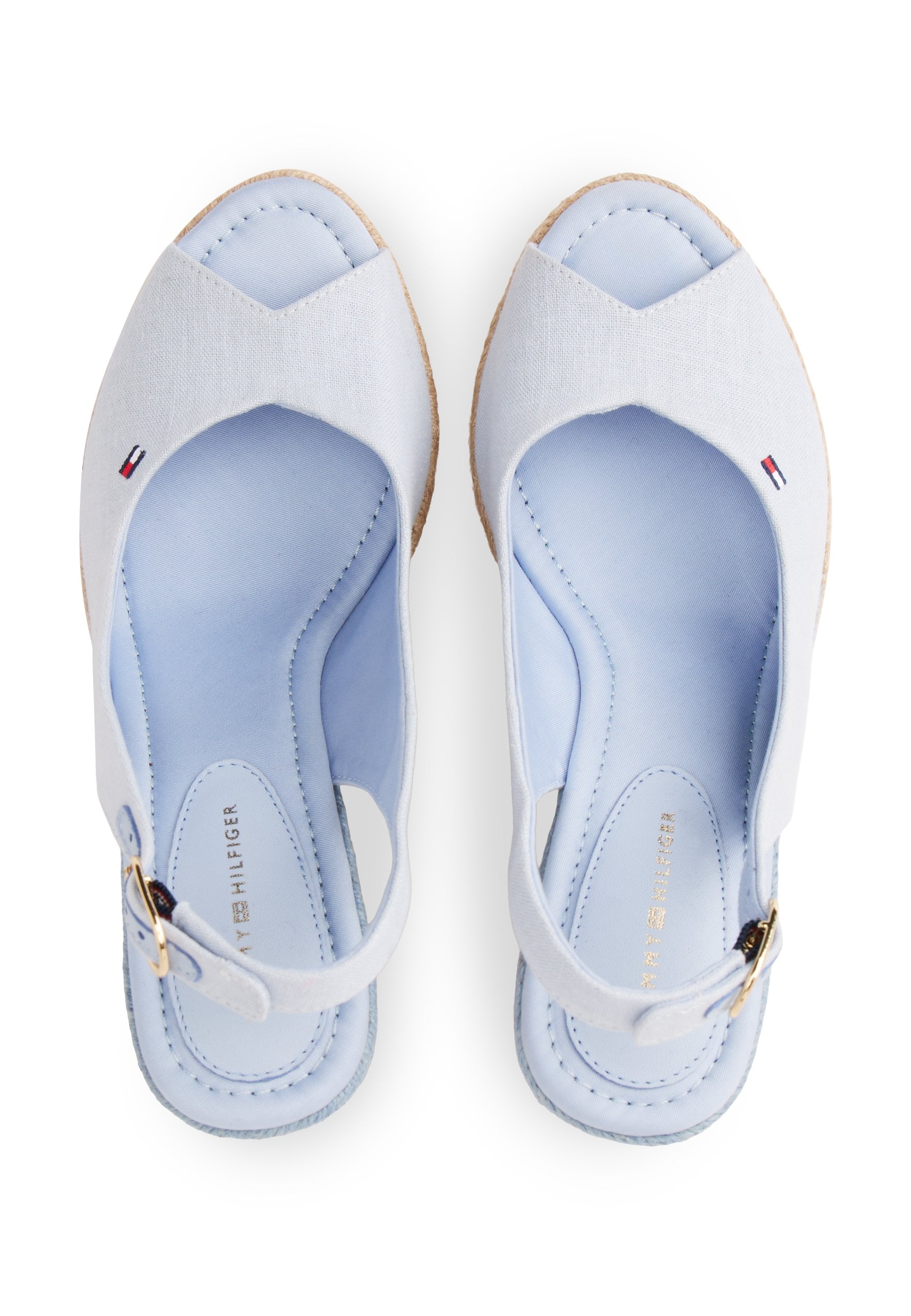 HEMP SLINGBACK WEDGE ESPADRILLES - Platform sandals - breezy blue