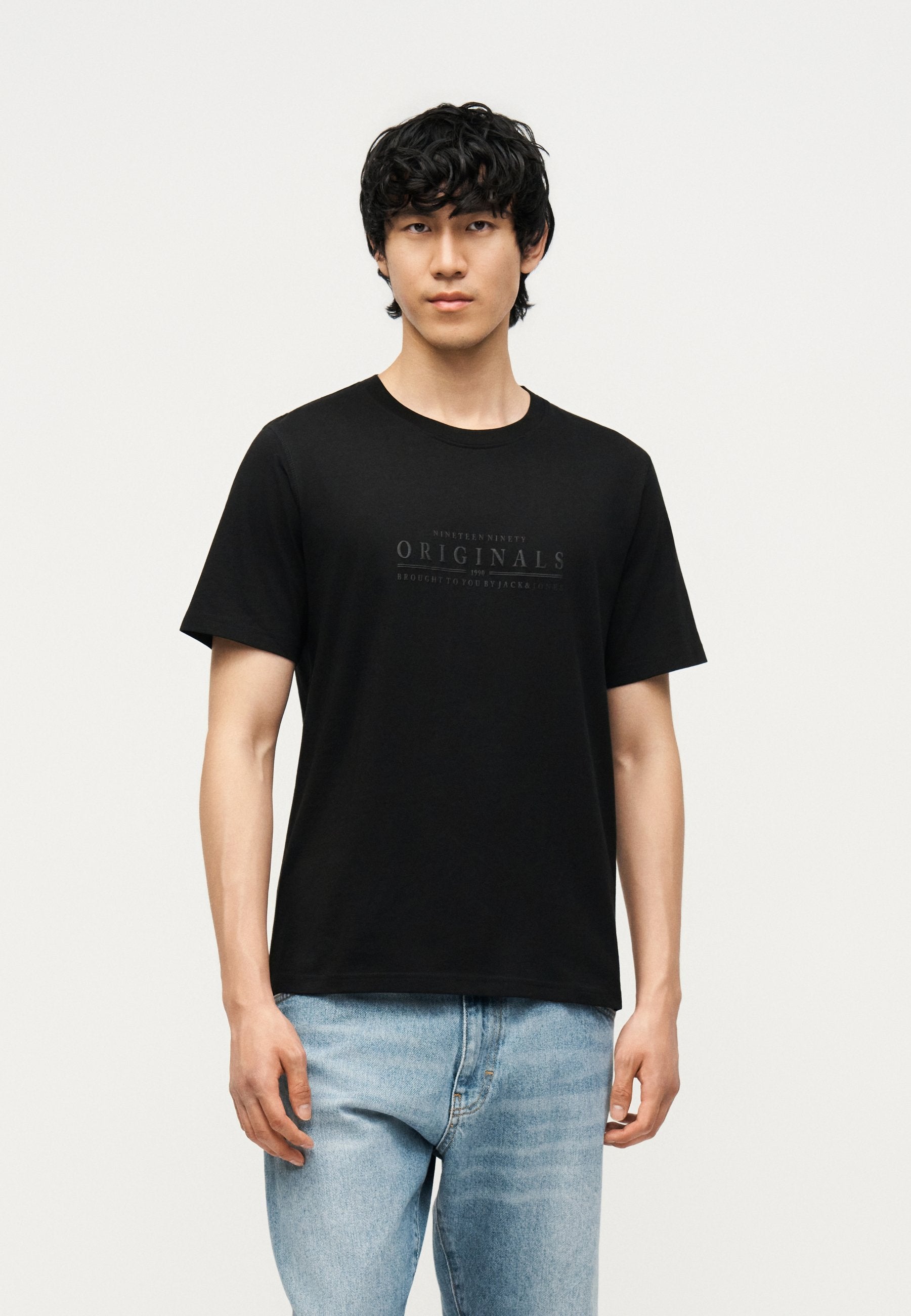 JORCATSKILLS MINIMAL TEE CREW NECK - Basic T-shirt - black