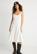 GODET MIDI DRESS - Day dress - optic white