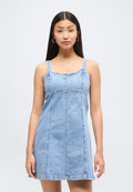 PANELED MINI DRESS - Denim dress - medium wash