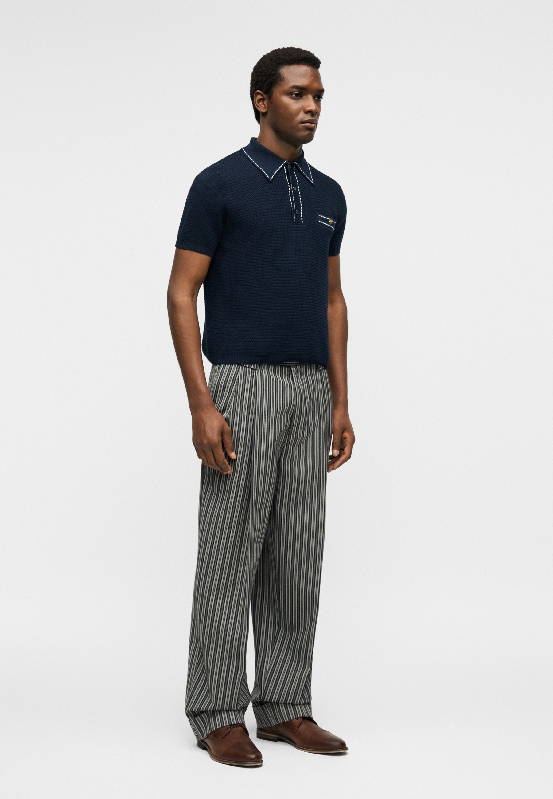 SWEATER TRATTEGGI - Polo shirt - navy