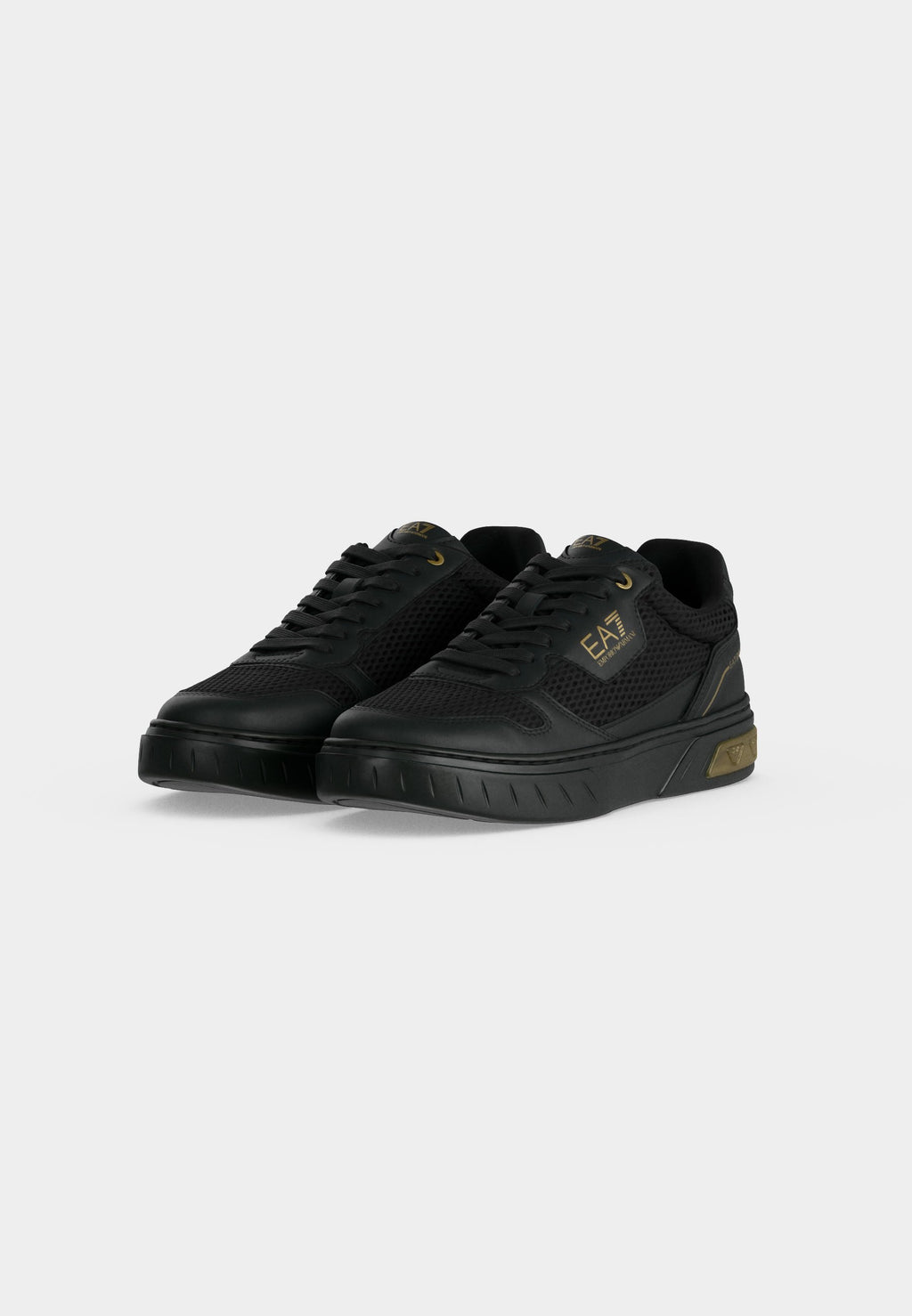 PREMIUM COURT - Baskets - triple noir/couleur or