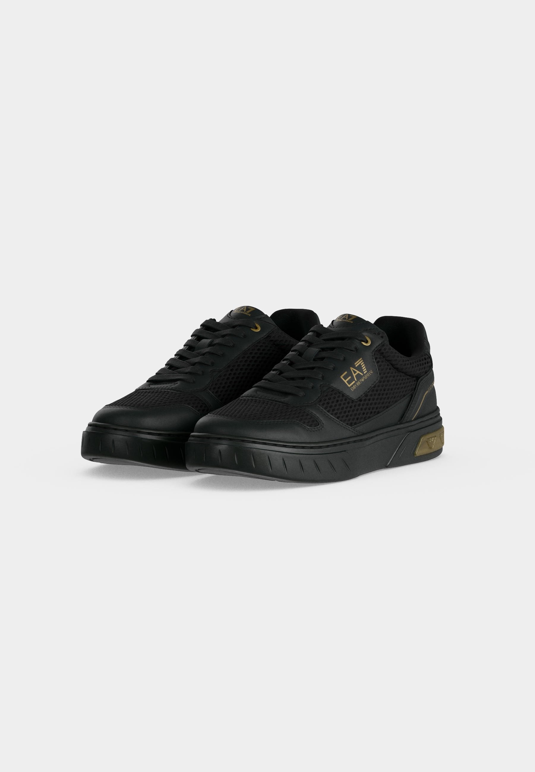PREMIUM COURT - Baskets - triple noir/couleur or