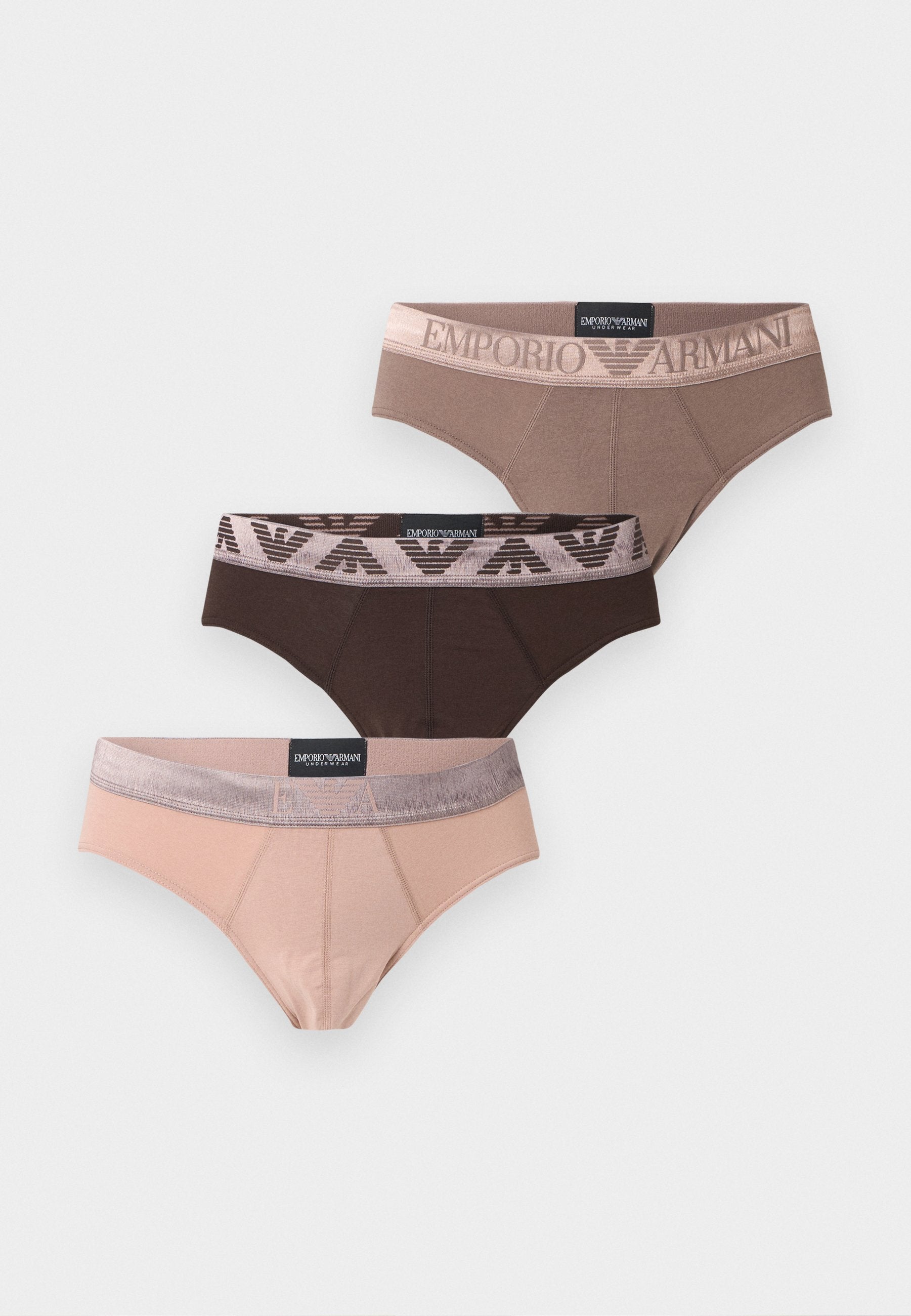 SLIP 3 PACK LOGOBAND BRILLANT - Slips - taupe/fer/fauve