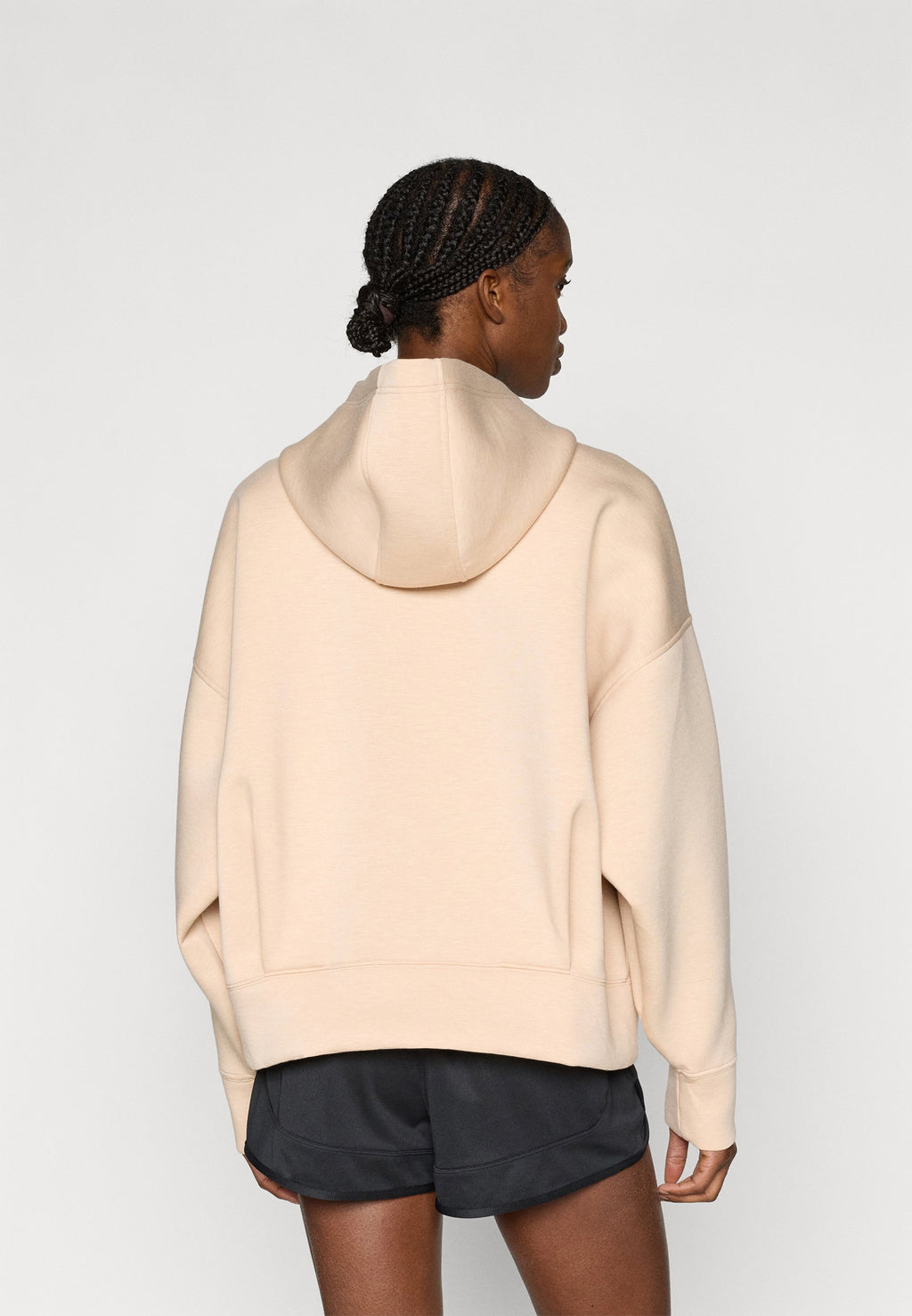 Sweat à capuche zippé - poudre douce