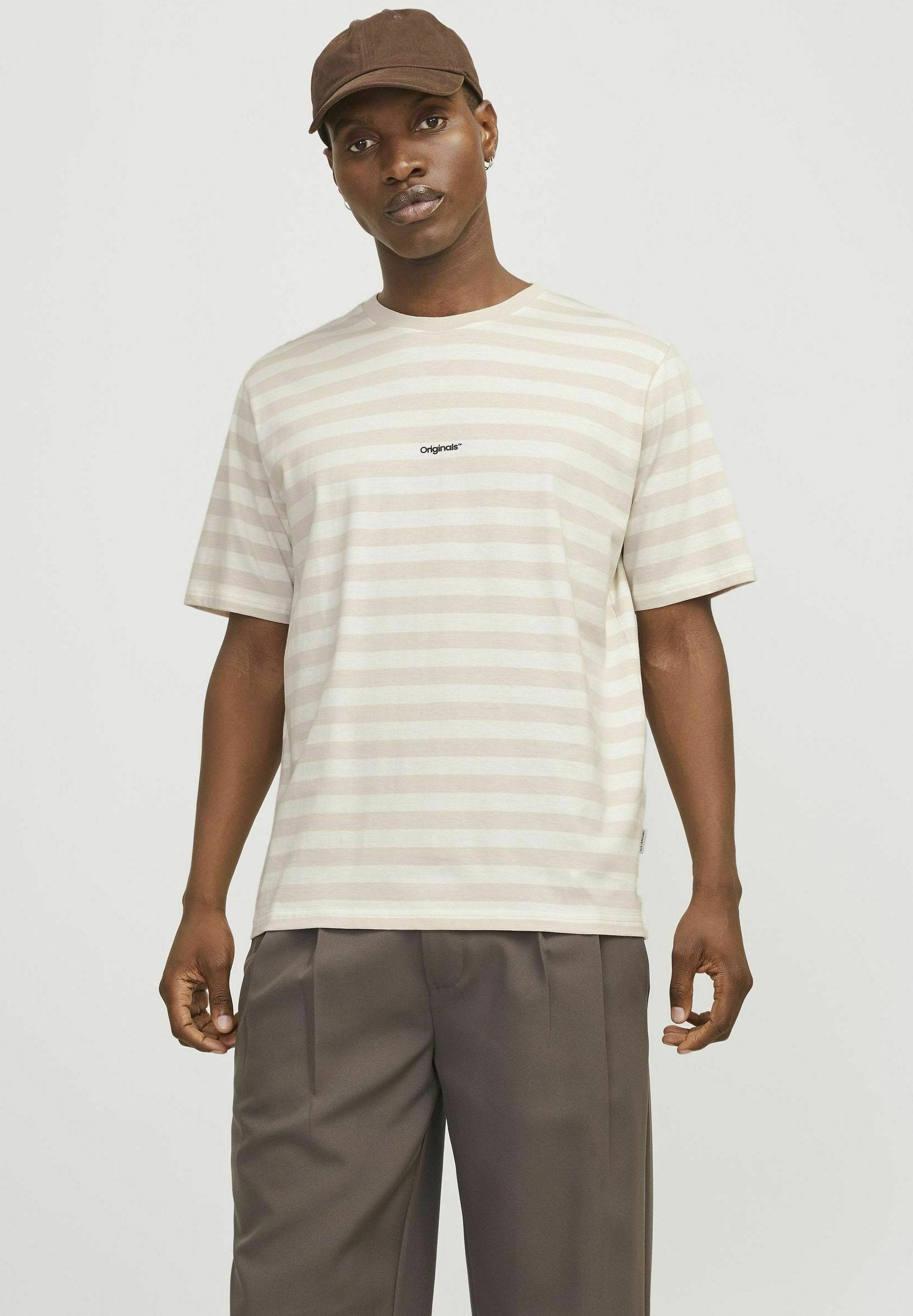 Striped - Print T-shirt - moonbeam