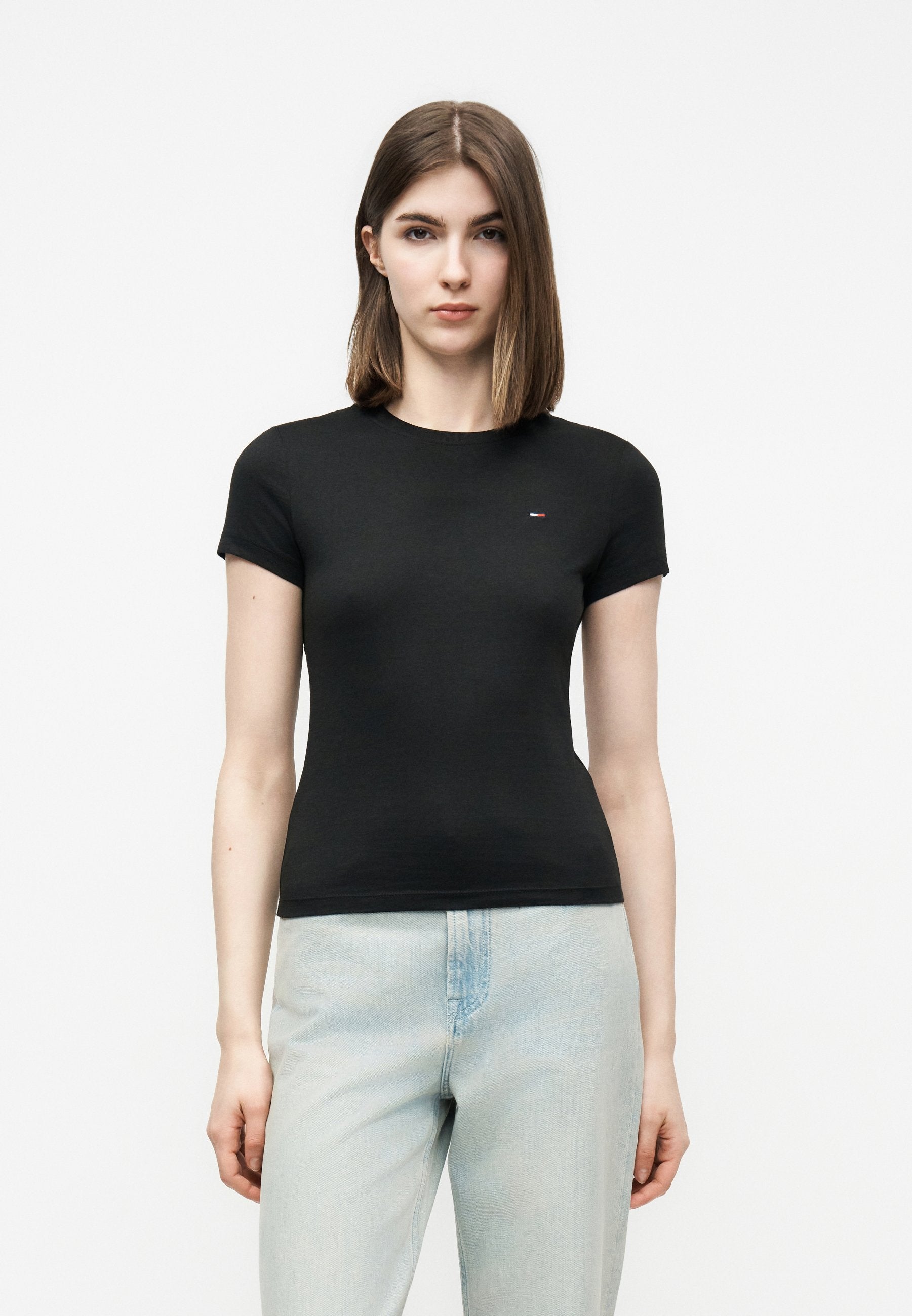 3-PACK SLIM JERSEY CREW NECK T-SHIRTS - Basic T-shirt - black/light blue/dark yellow