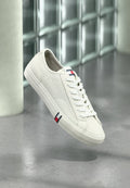 ARCHIVE FLAG STRIPE LEATHER TRAINERS - Trainers - ecru