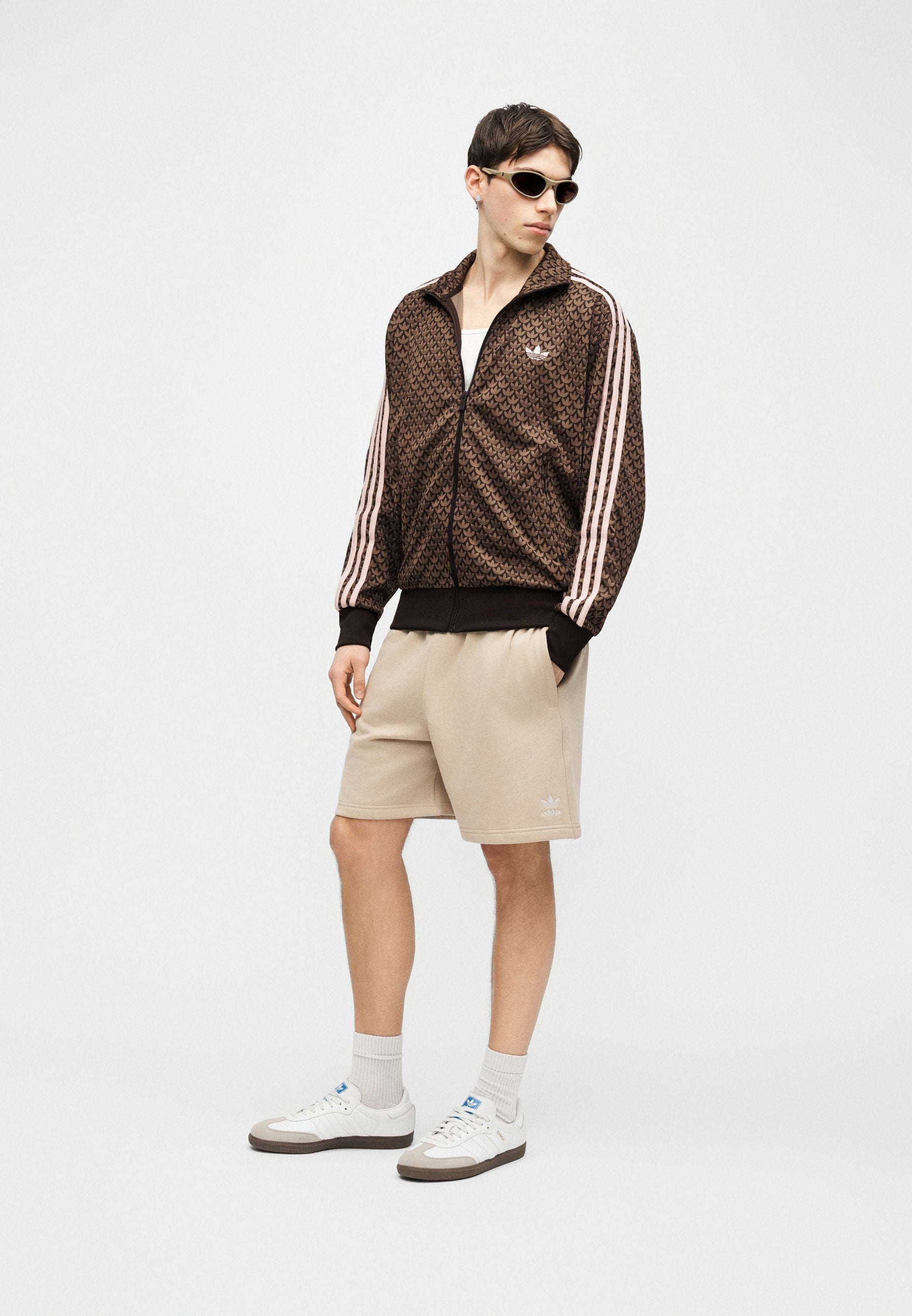 FIREBIRD MONOGRAM - Zip-up sweatshirt - aurora coffee/earth strata/sandy pink