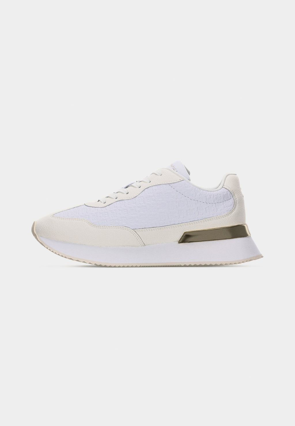 TH MONOGRAM LEATHER MIXED TEXTURE TRAINERS - Trainers - white/ecru