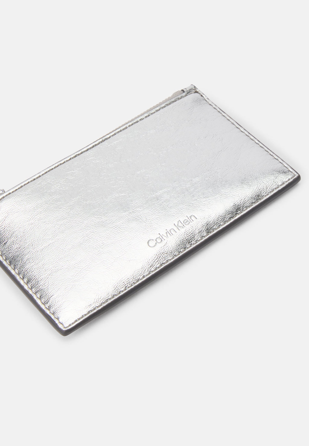 METALLIC ZIP CARDCASE - Wallet - silver-coloured