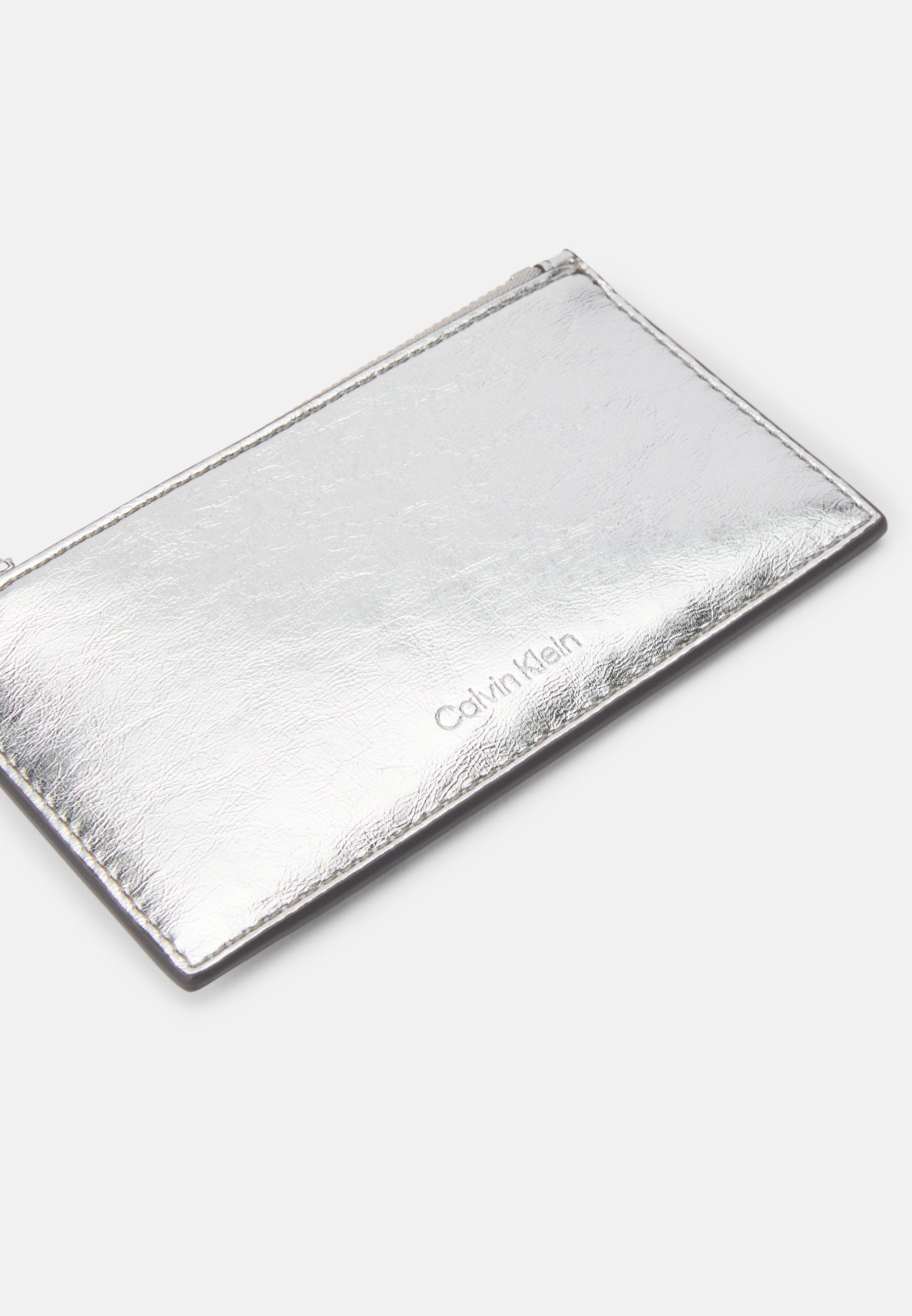METALLIC ZIP CARDCASE - Wallet - silver-coloured