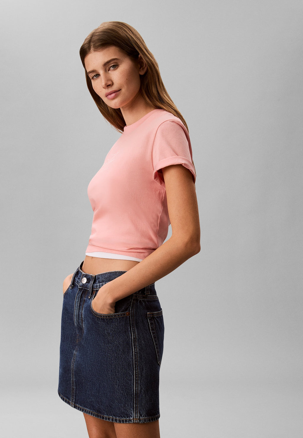CLASSIC SEASONAL MONOLOGO TEE - Basic T-shirt - light red