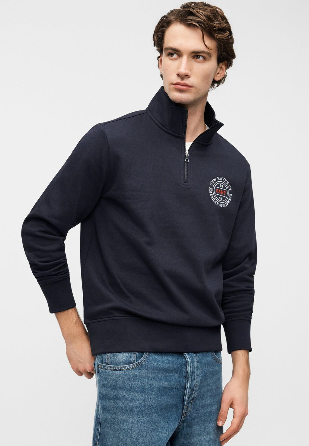 GRAPHIC HALF ZIP - Sweatshirt - evening blue