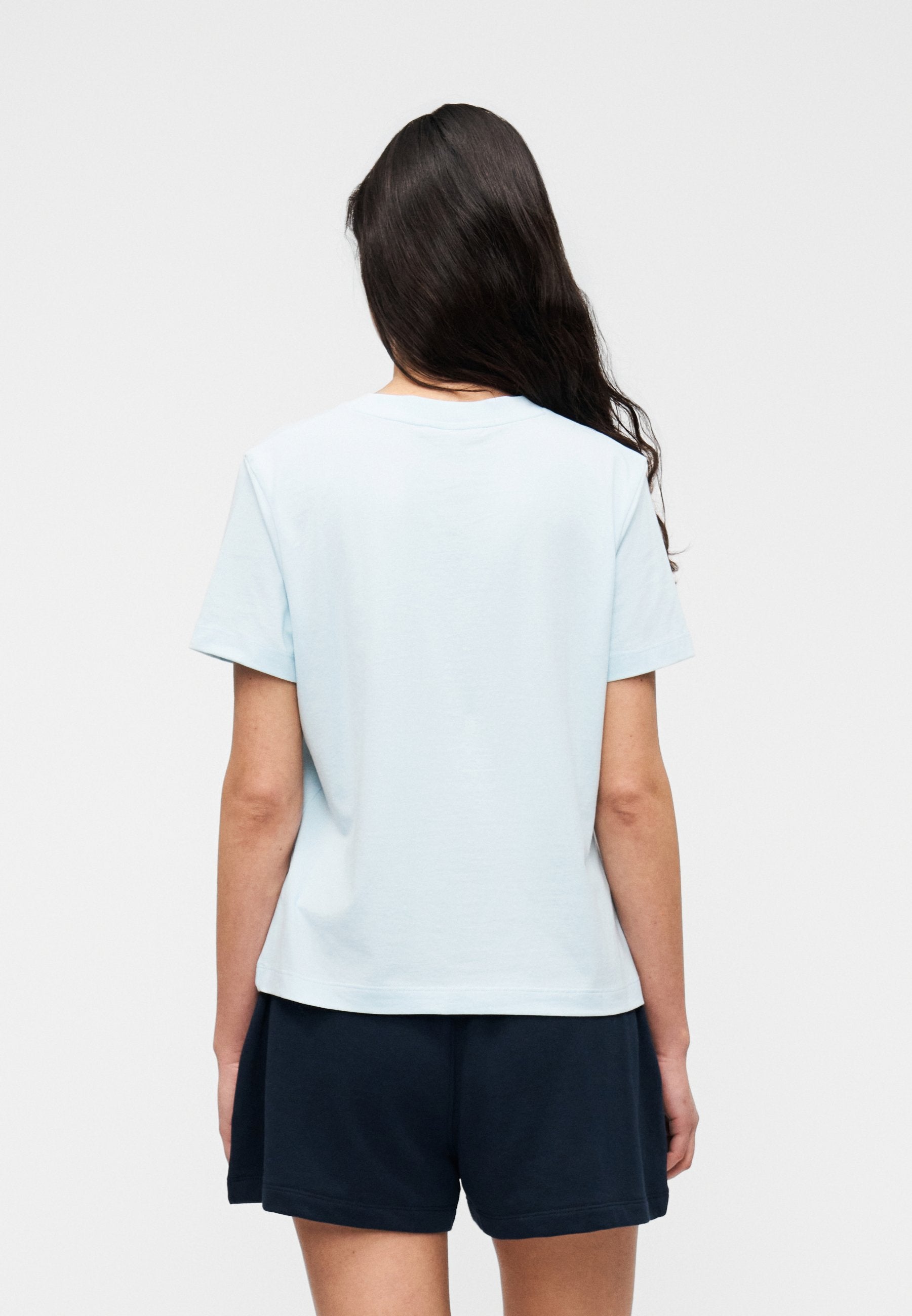 TEE-SHIRT RAS DU COU EN JERSEY BRODÉ AVEC LOGO - T-shirt basique - keepsake blue