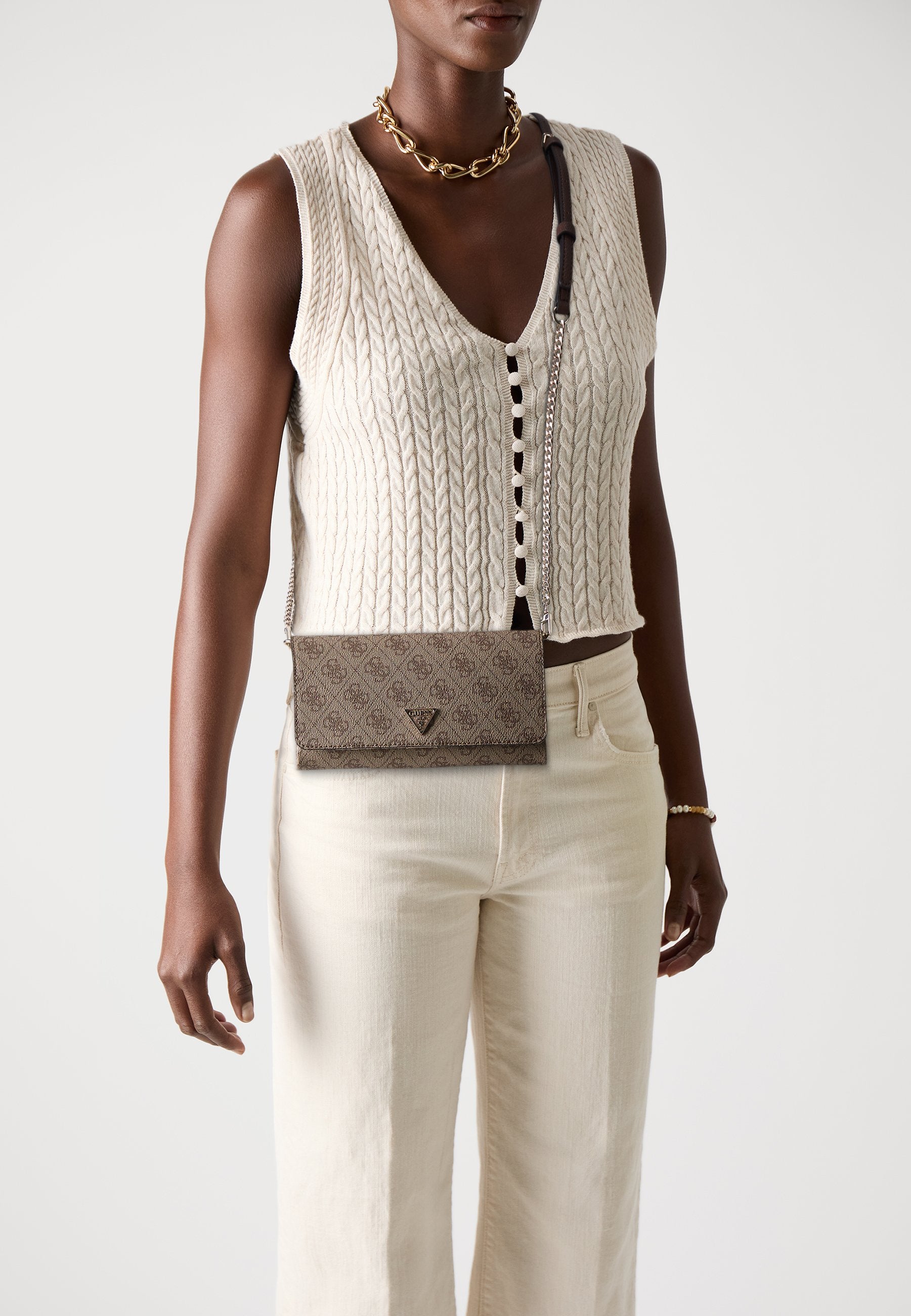 NOELLE II XBODY FLAP ORGANIZER - Cross body bag - latte/brown