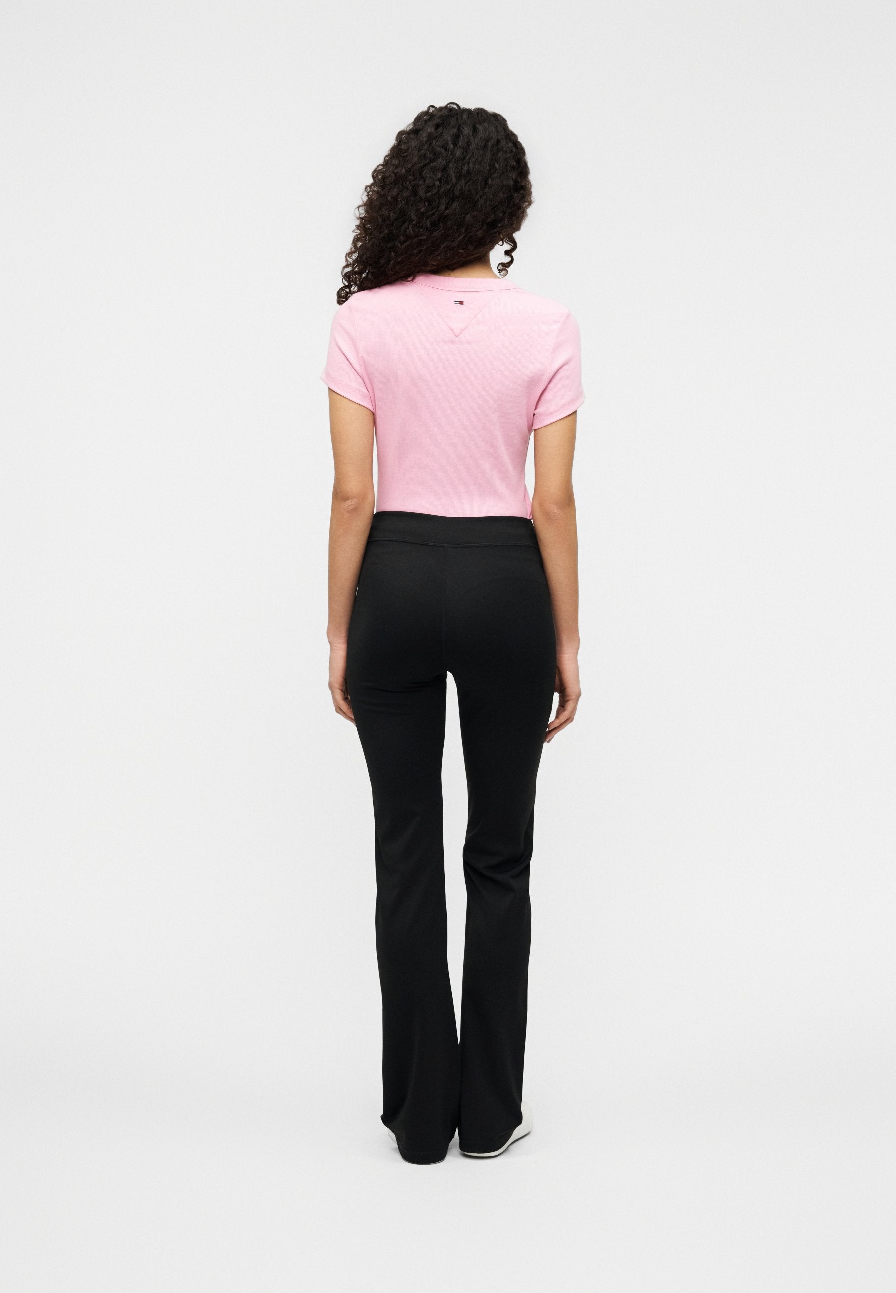 LOGO SLIM KICK FLARE LEGGINGS - Leggings - Trousers - black