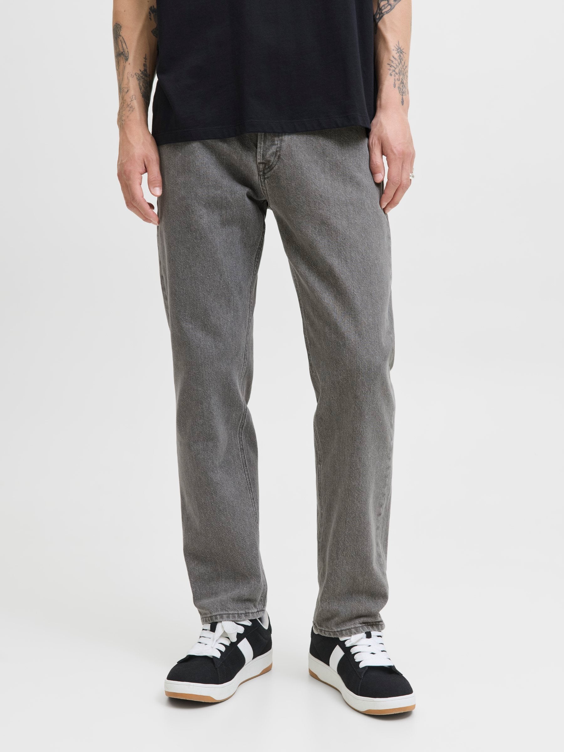 Relaxed Fit JJICHRIS JJORIGINAL SQ 067 NOOS - Bol kesim jean - gri denim
