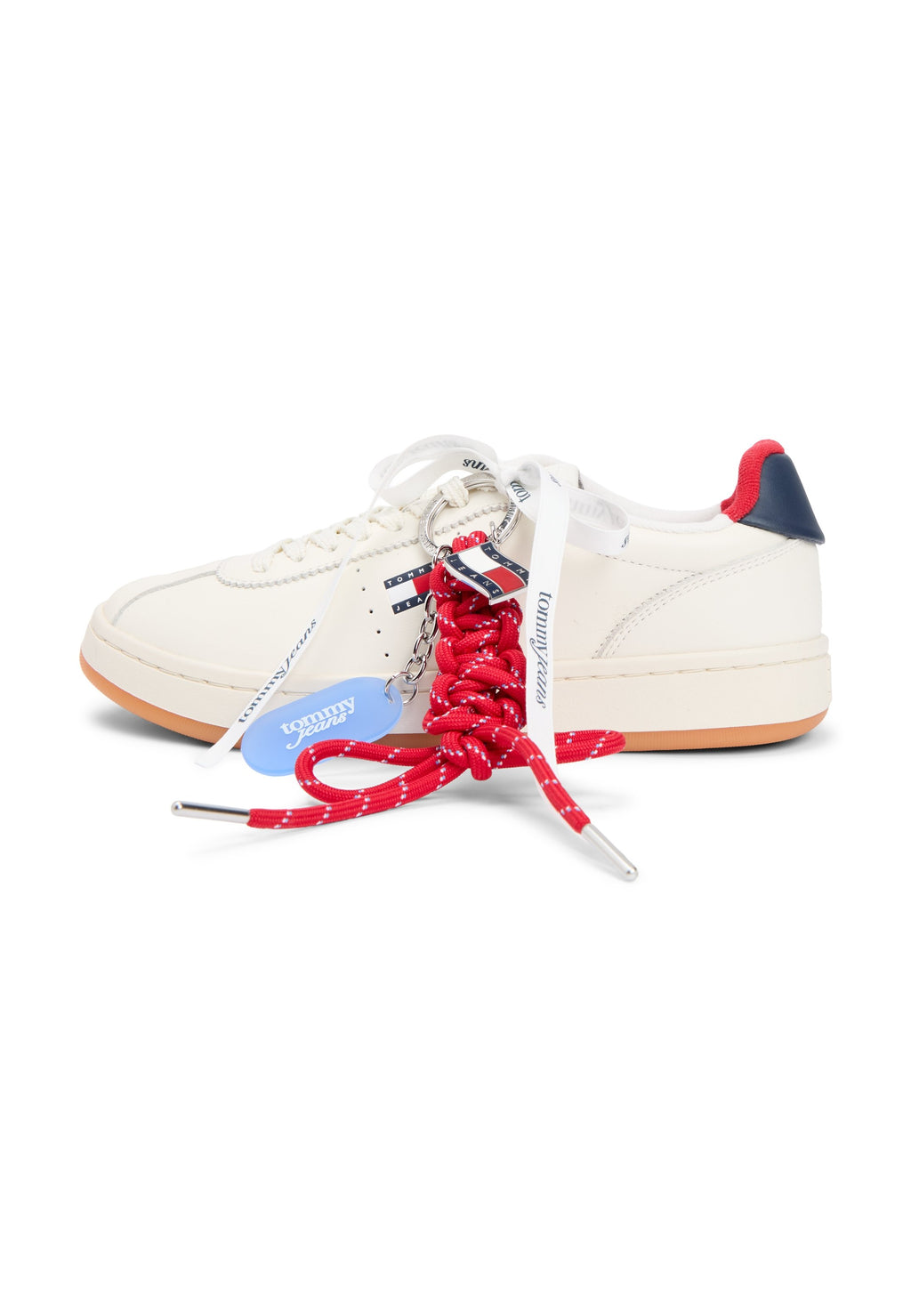 LEATHER ARCHIVE COURT TRAINERS WITH CHARMS - Trainers - ivory/dark night navy